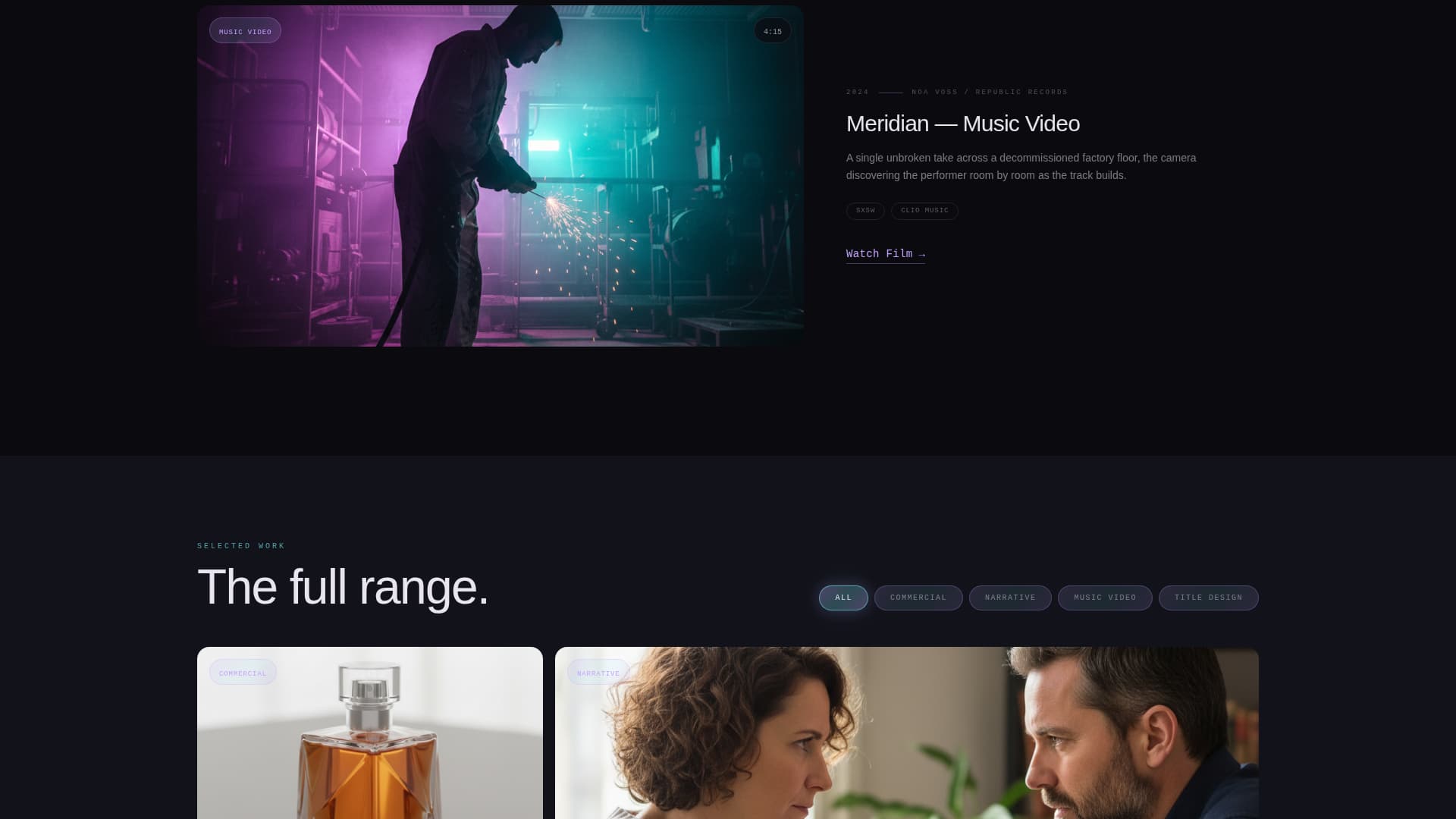 Luminary - Holographic Videoportfolio Landing Page Template
