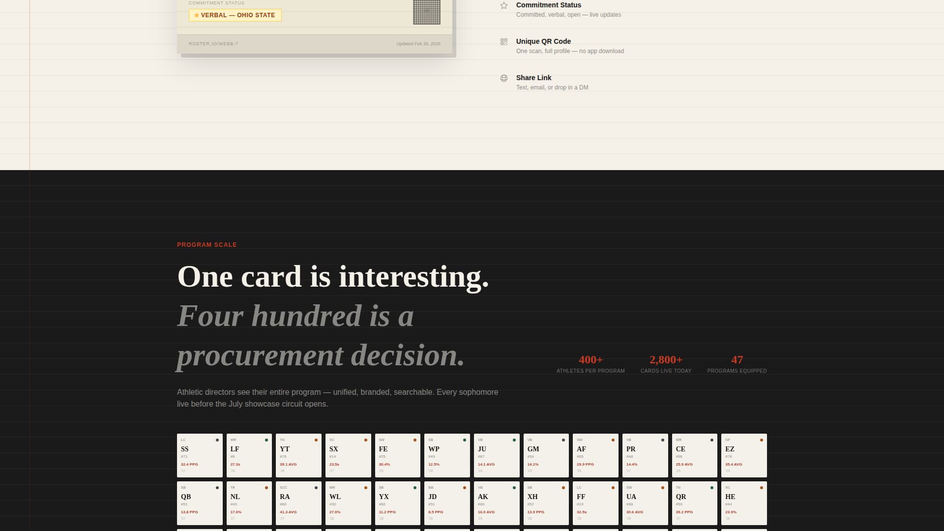 Roster - Powerful Athlete Landing Page Template