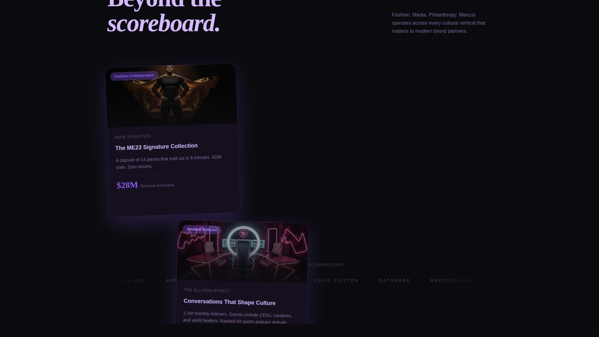 Aura - Immersive Athlete Landing Page Template