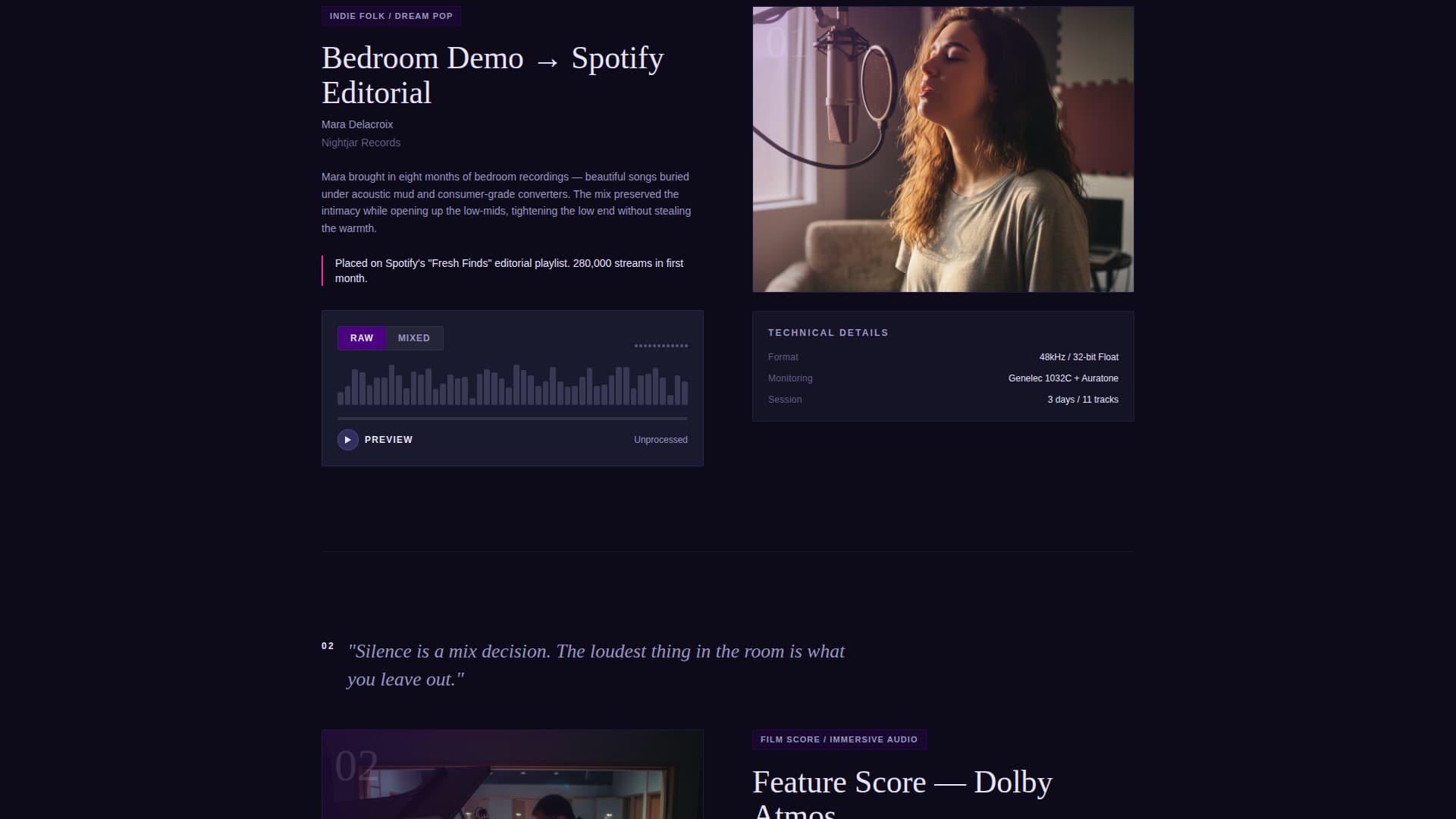 Waveform - Immersive Audioengineer Landing Page Template