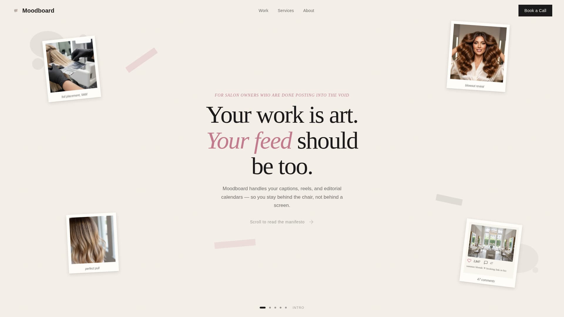 Moodboard - Stunning Salon Landing Page Template