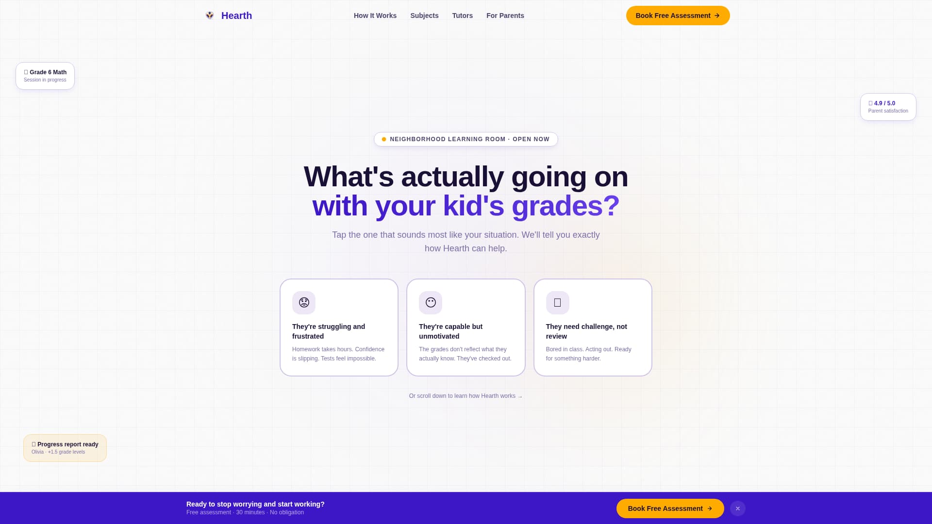 Hearth - Trusted Tutoring Landing Page Template