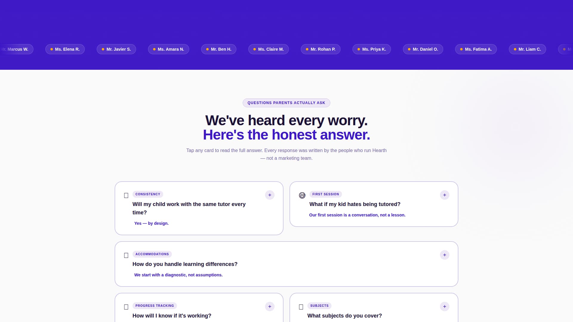 Hearth - Trusted Tutoring Landing Page Template