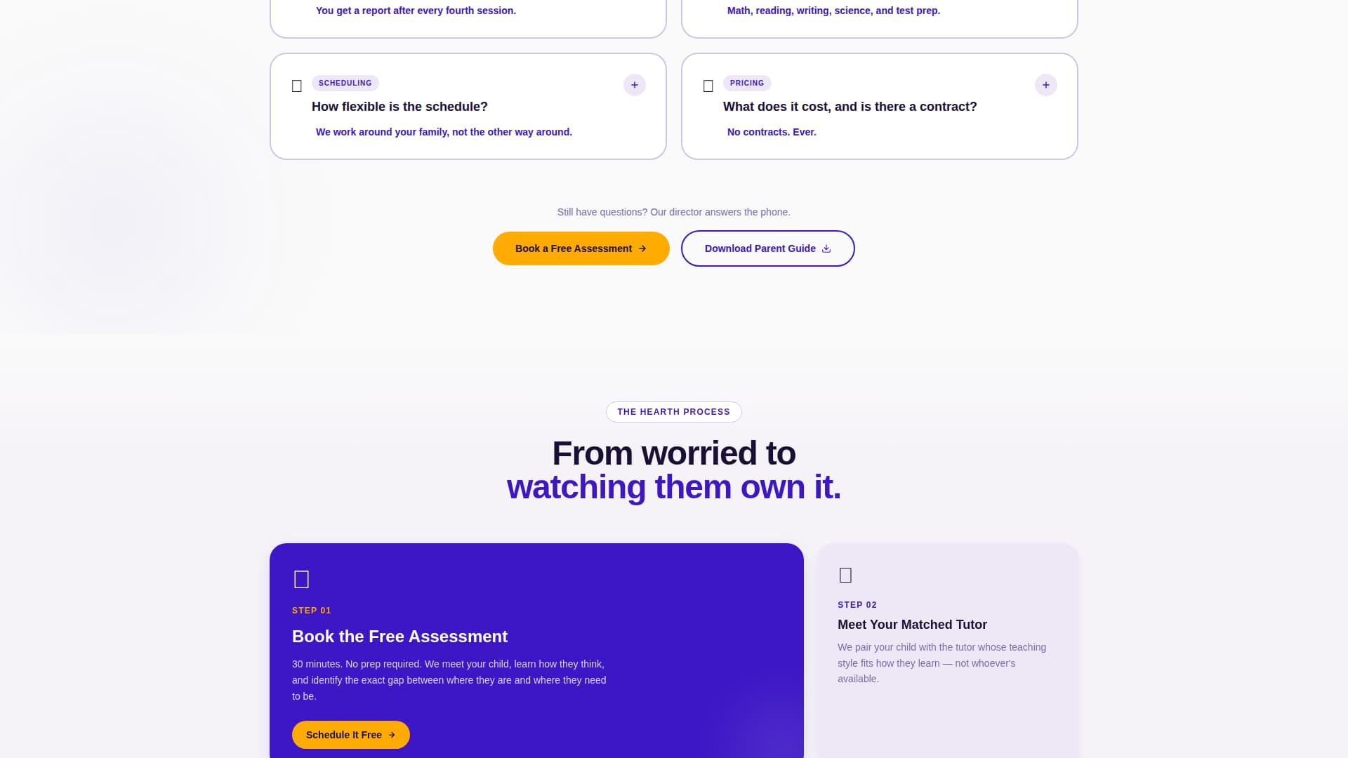 Hearth - Trusted Tutoring Landing Page Template