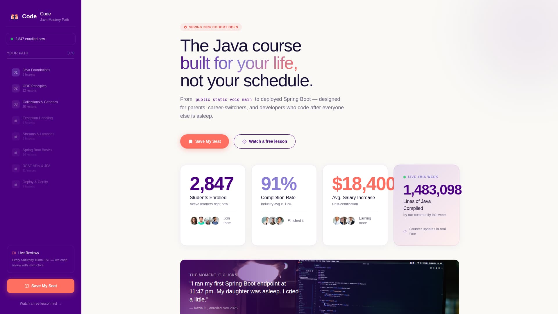 Java - Powerful Programming Landing Page Template