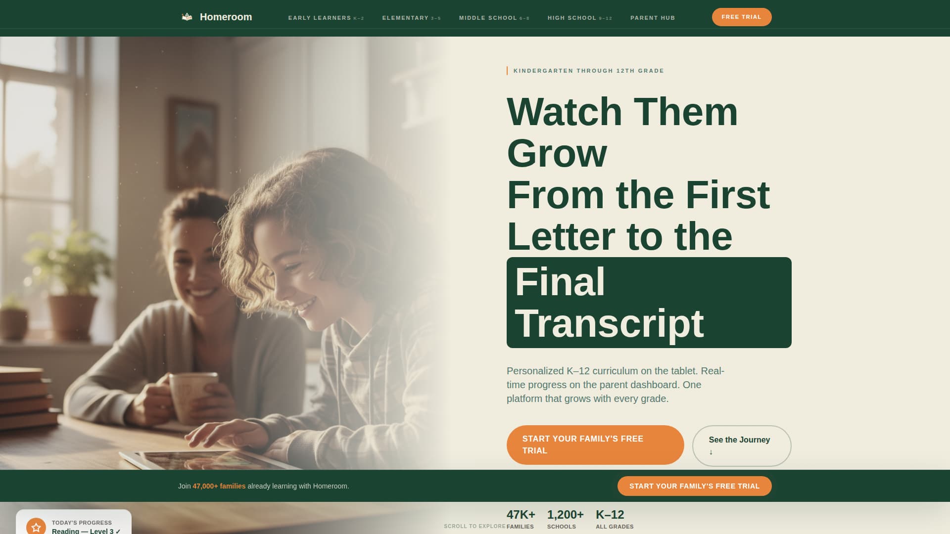 Homeroom - Trusted K12 Landing Page Template