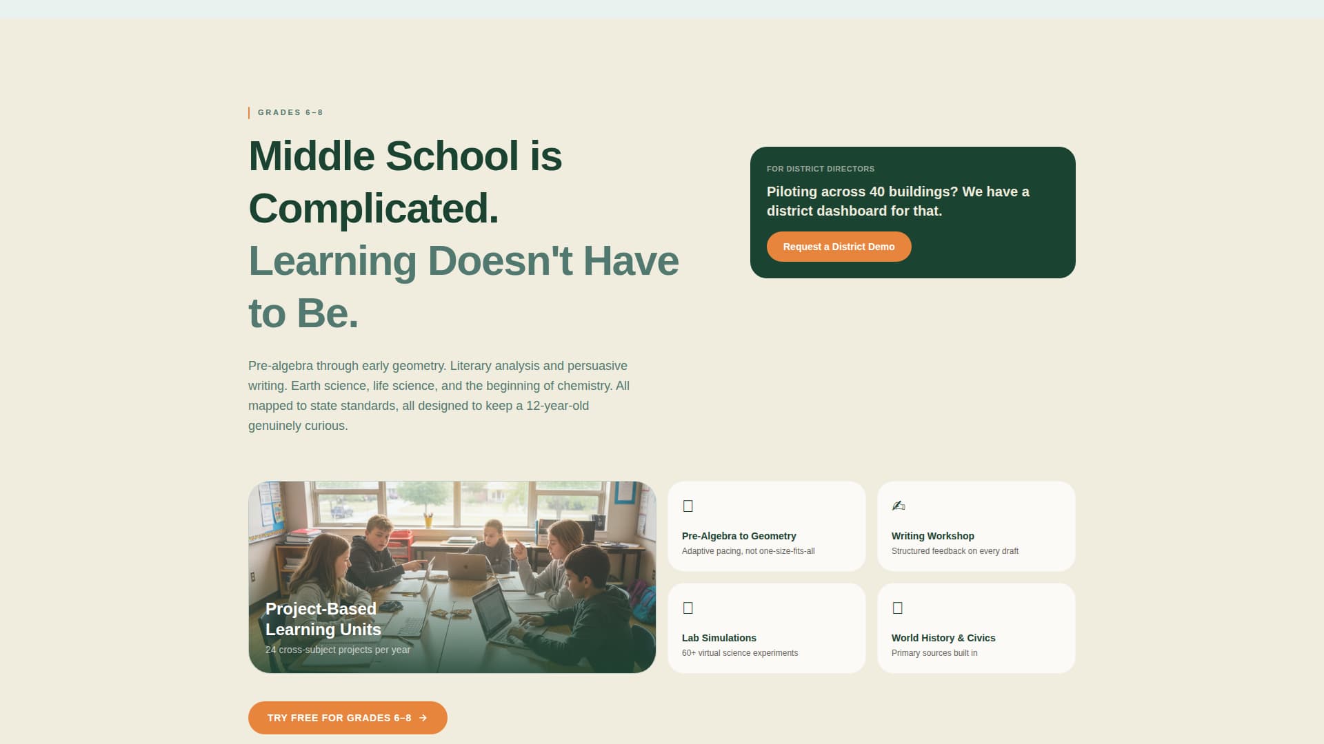 Homeroom - Trusted K12 Landing Page Template