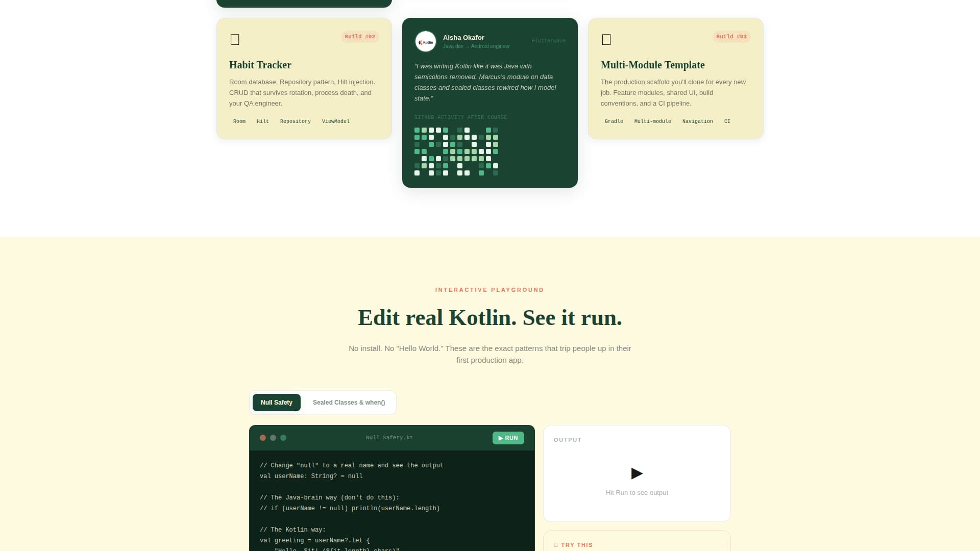 Kotlin - Immersive Android Landing Page Template