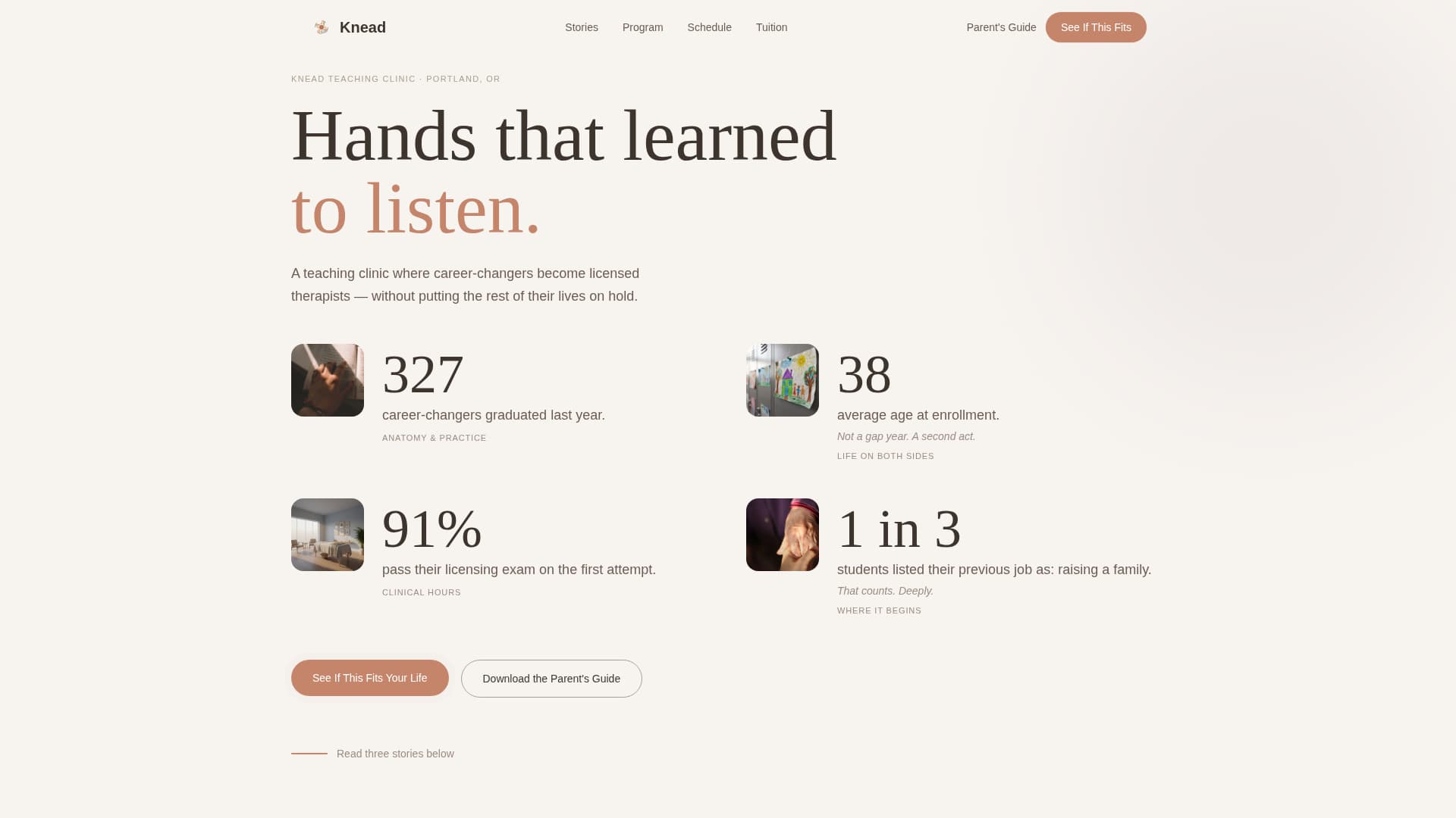 Knead - Transformative Massagetherapy Landing Page Template