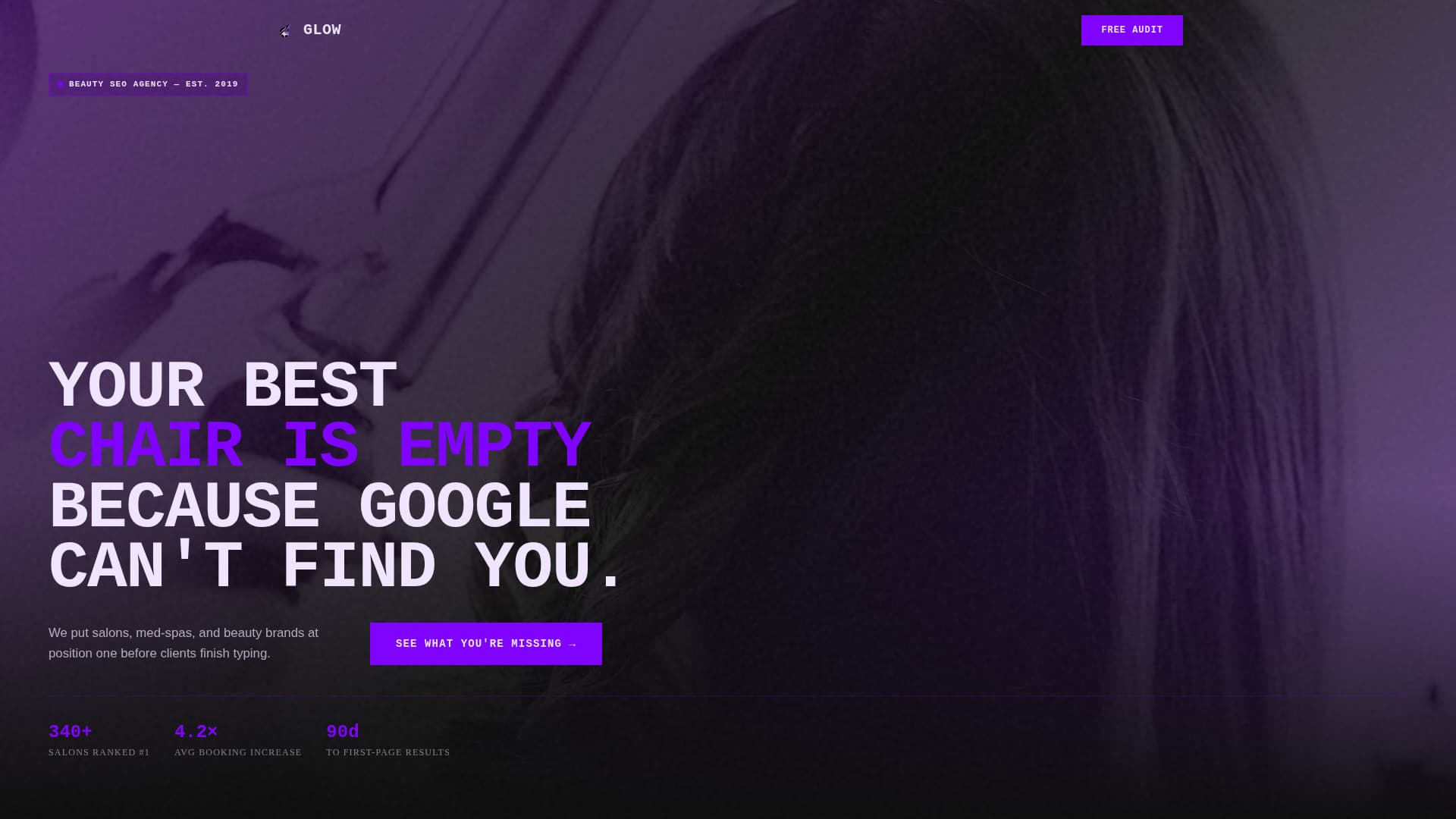 Glow - Bold Beauty SEO Landing Page Template