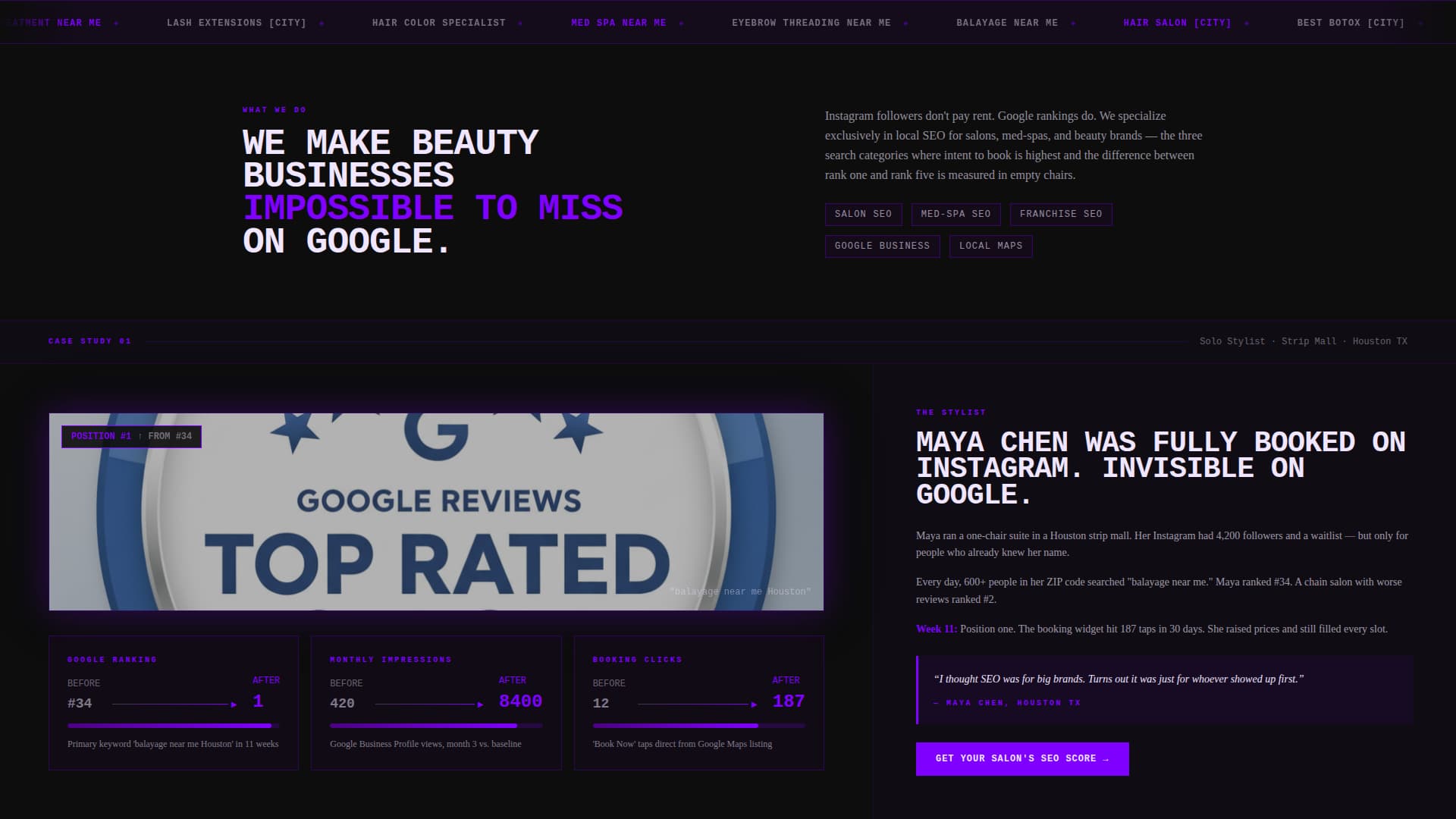 Glow - Bold Beauty SEO Landing Page Template