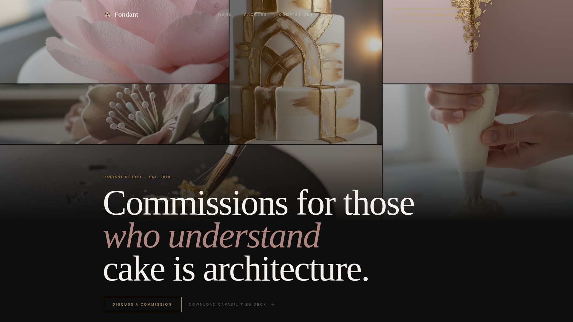 Fondant - Immersive Cakedecorator Landing Page Template