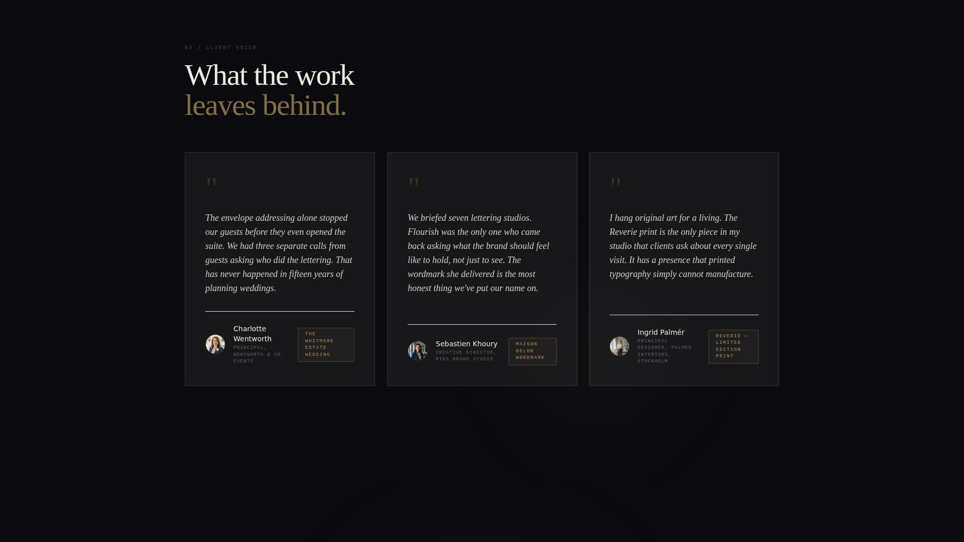 Flourish - Immersive Calligrapher Landing Page Template