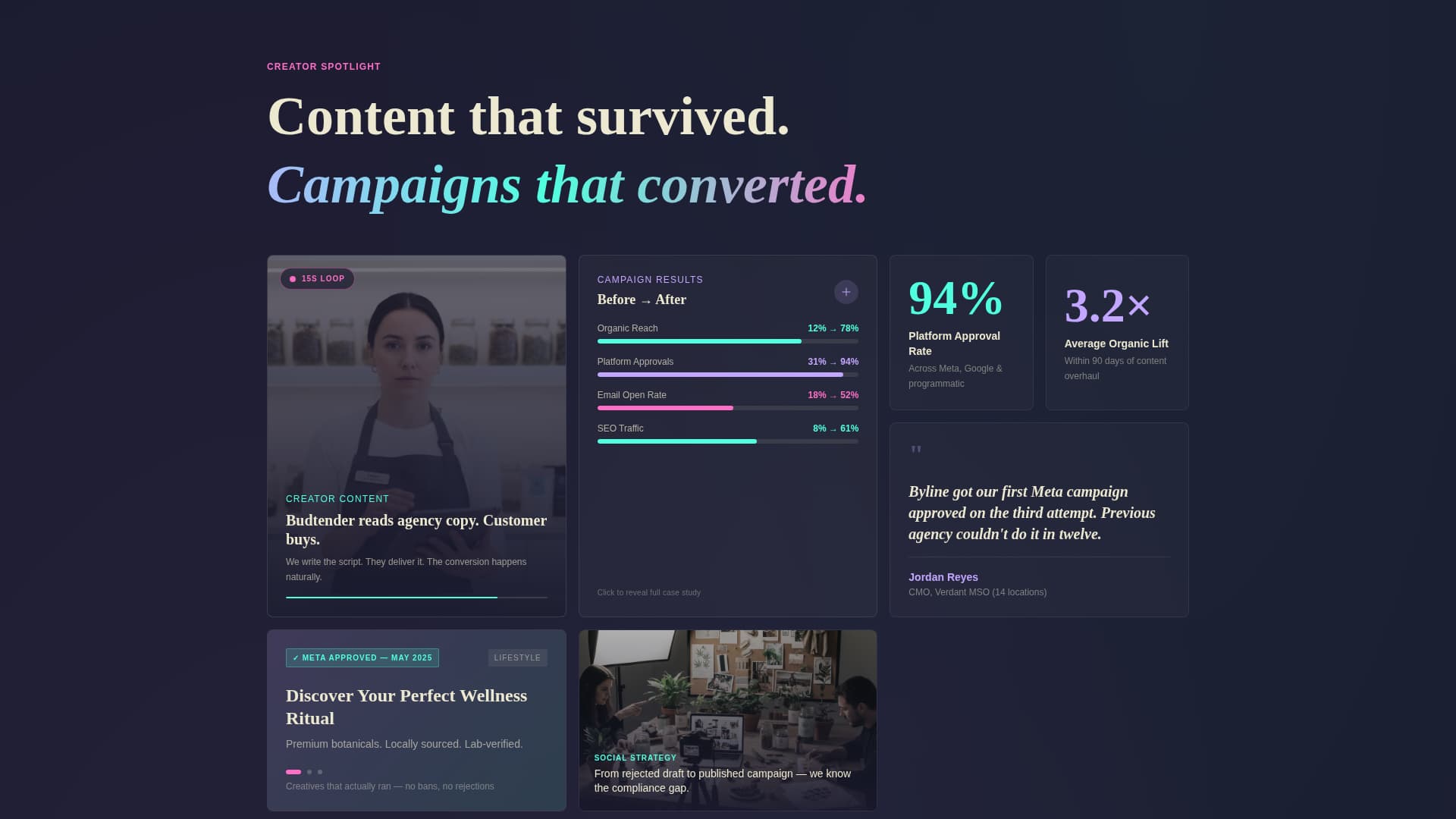 Byline - Compliant Cannabis Landing Page Template