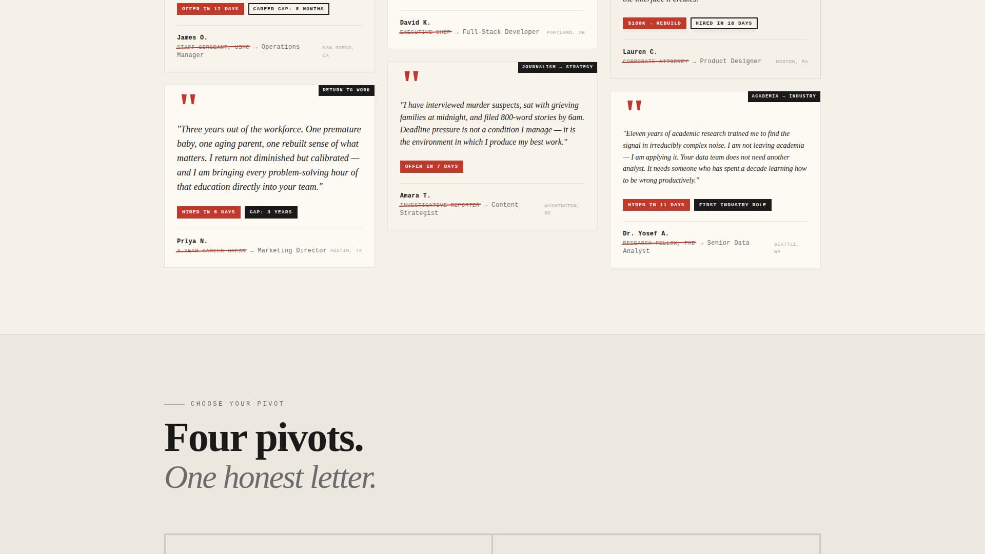 Pivot - Bold Careerchanger Landing Page Template