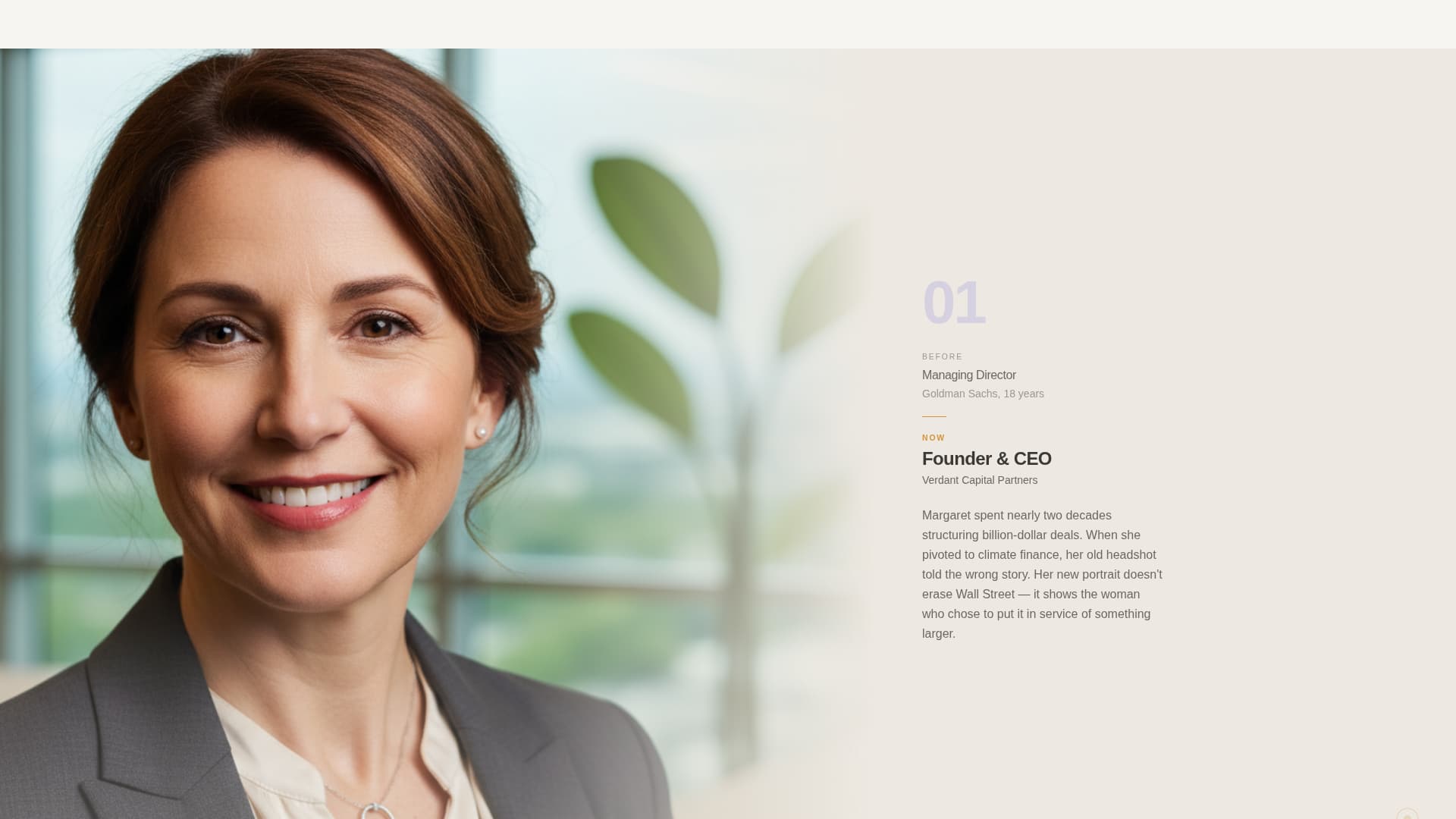 Reframe - Compelling Executivebio Landing Page Template