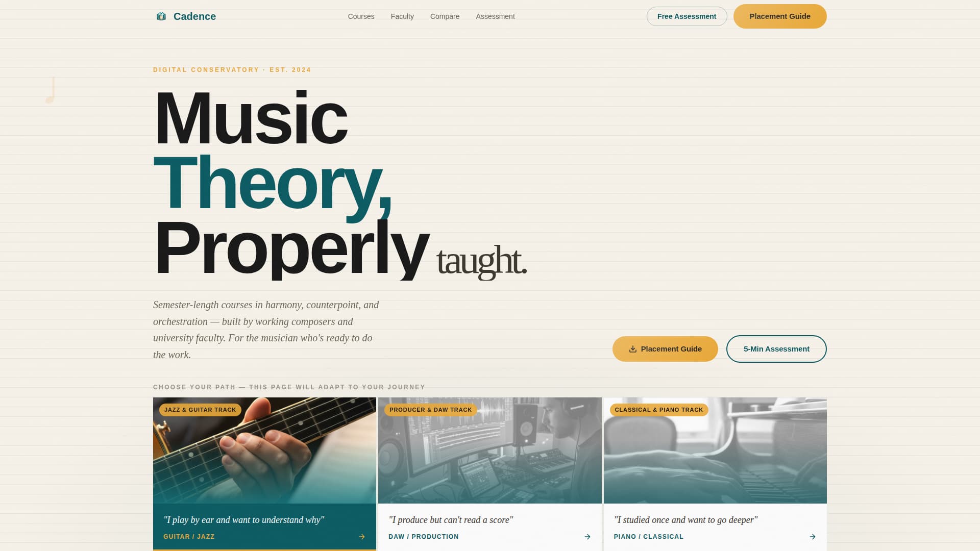 Music Theory Education Professional Website Template