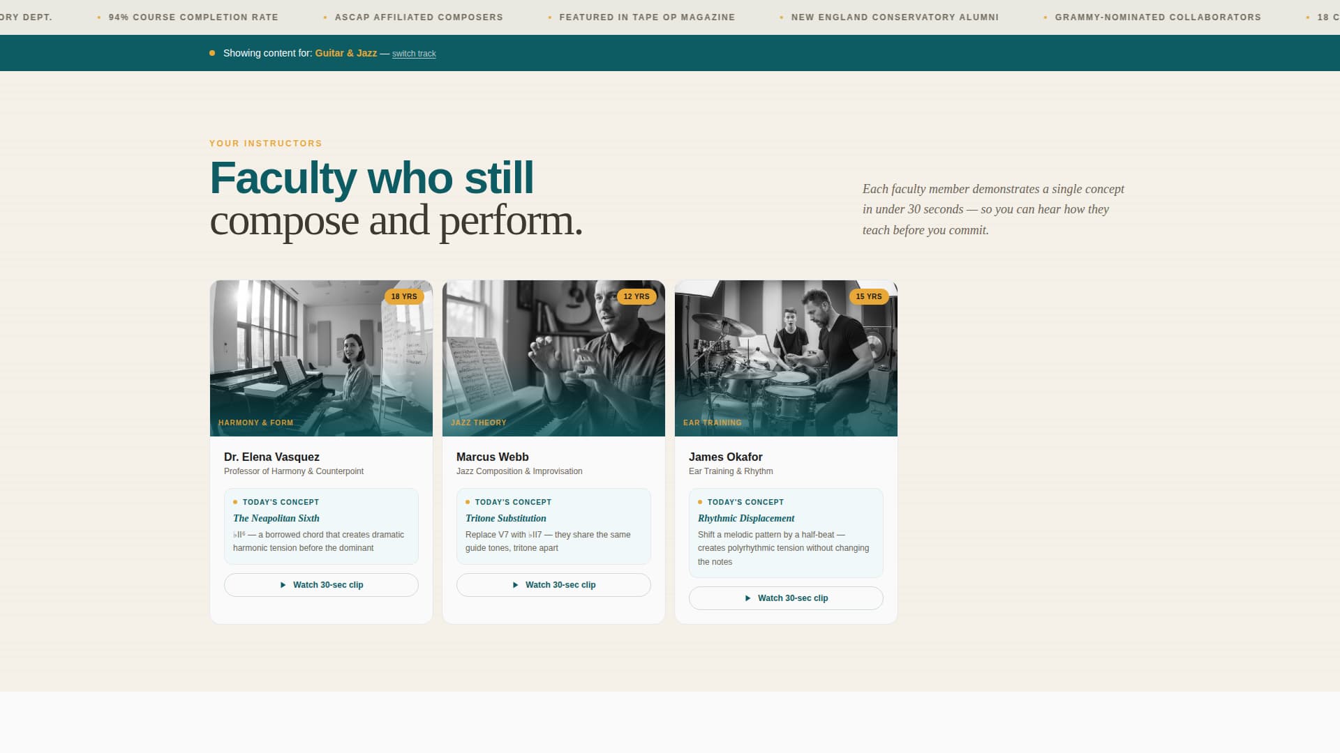 Music Theory Education Professional Website Template