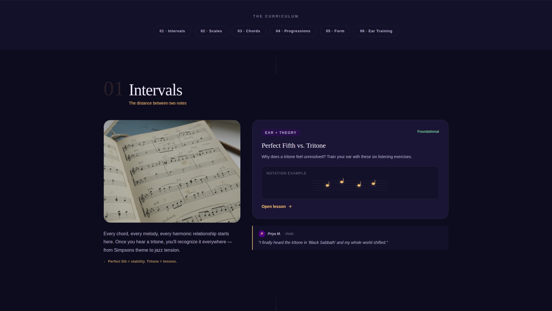 Music Theory Education Specialist Professional Website Template