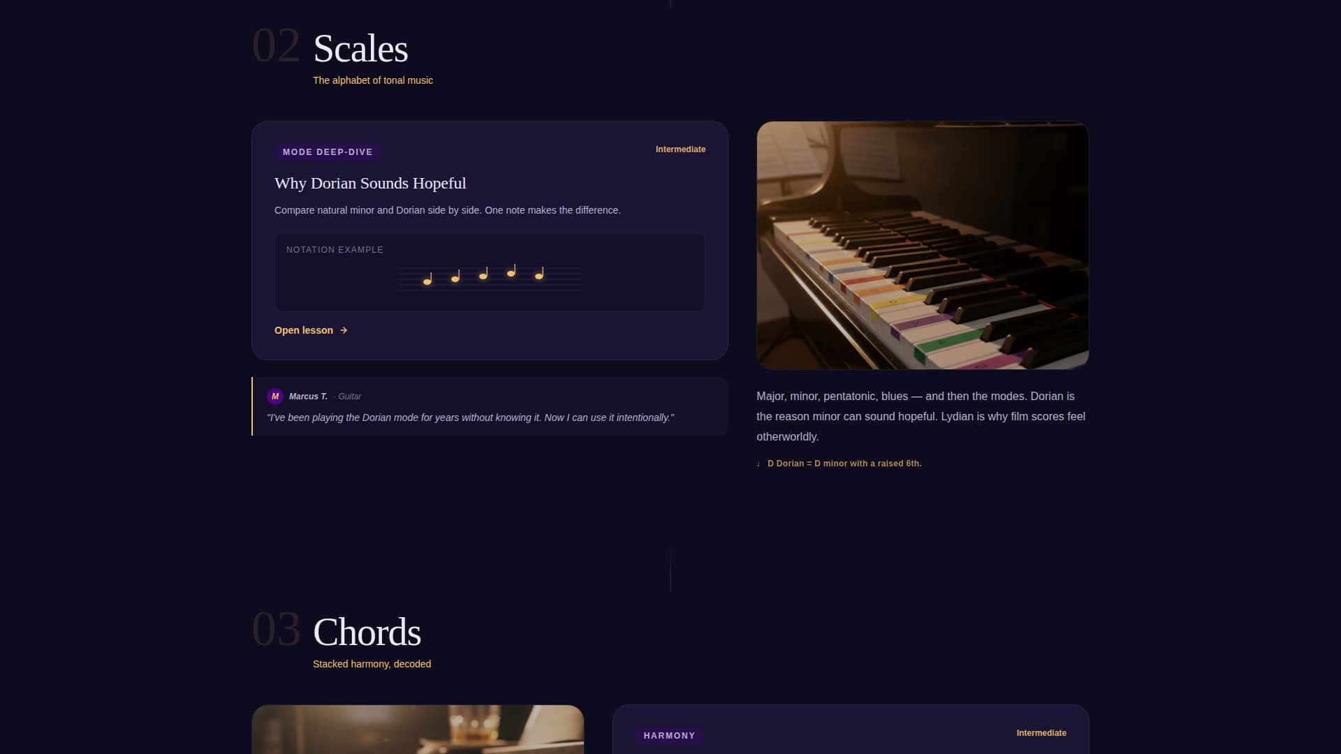 Music Theory Education Specialist Professional Website Template