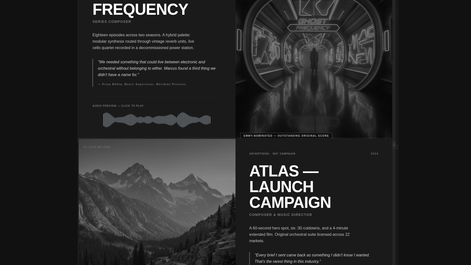 Music & Audio Portfolio Portfolio Website Template