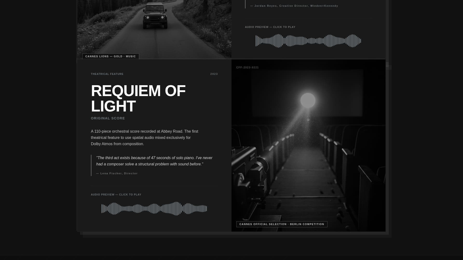 Music & Audio Portfolio Portfolio Website Template