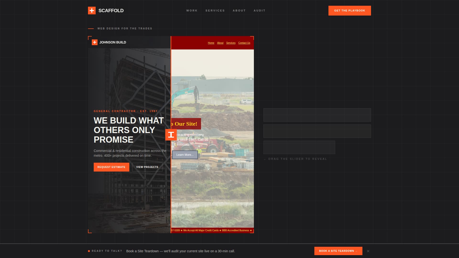 Construction Marketing & Agency Portfolio Website Template