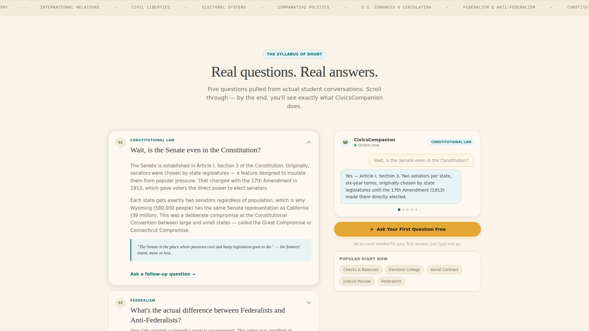 Civics - Empowering Politicalscience Landing Page Template