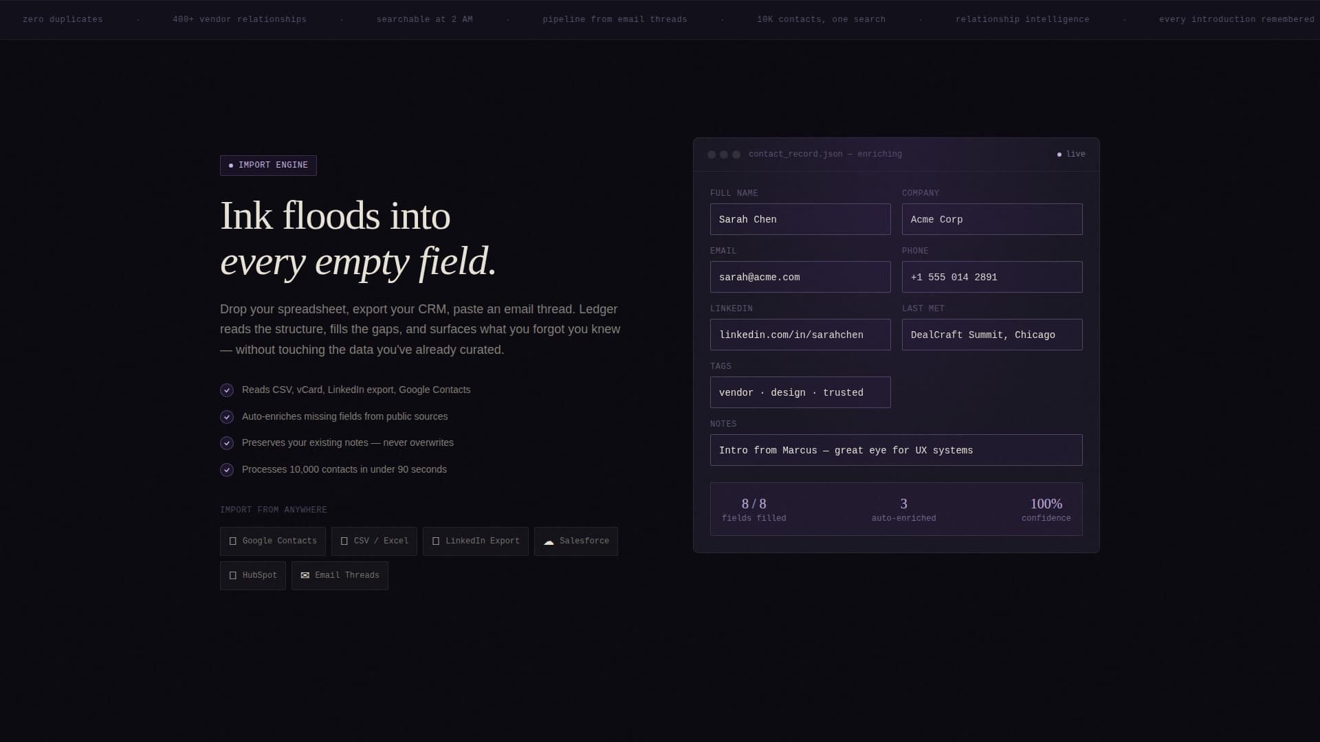 Personal CRM & Network Professional Website Template