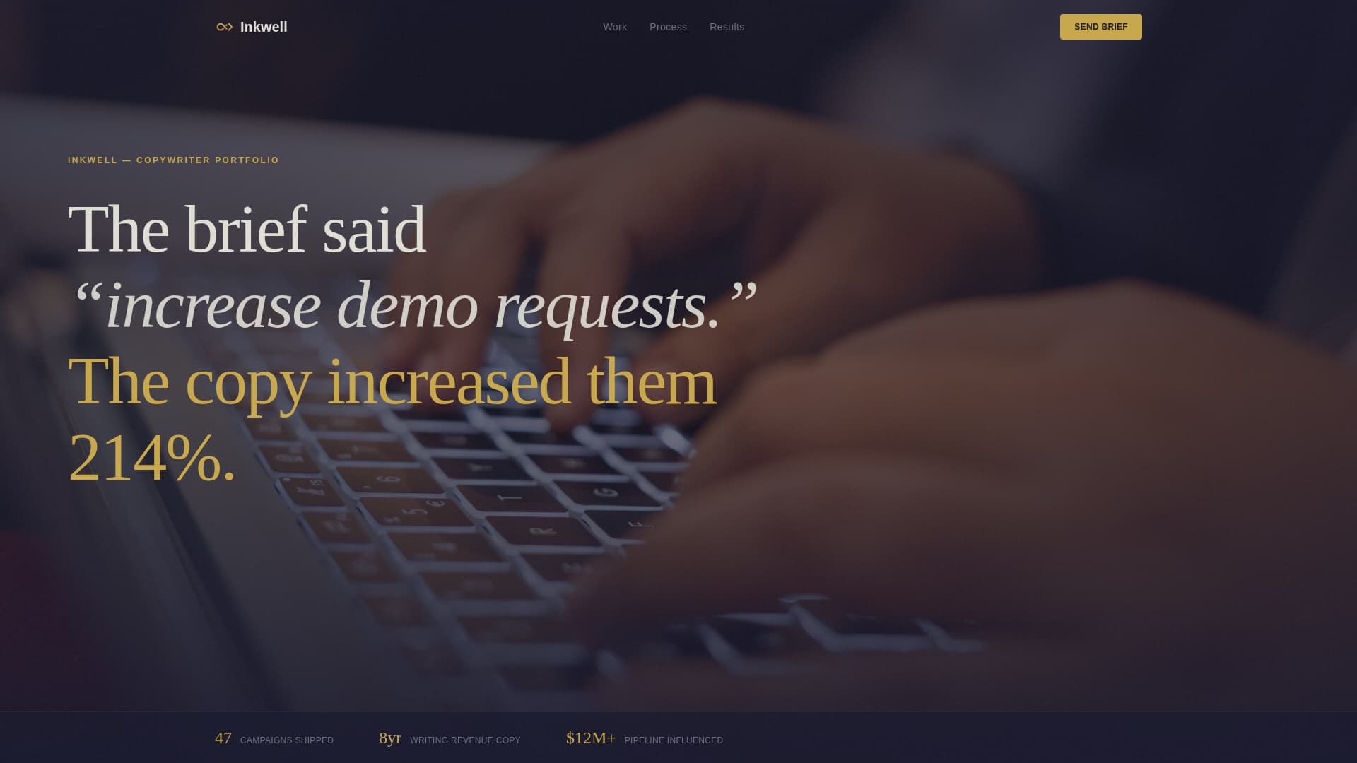 Copywriter Portfolio Specialist Portfolio Website Template