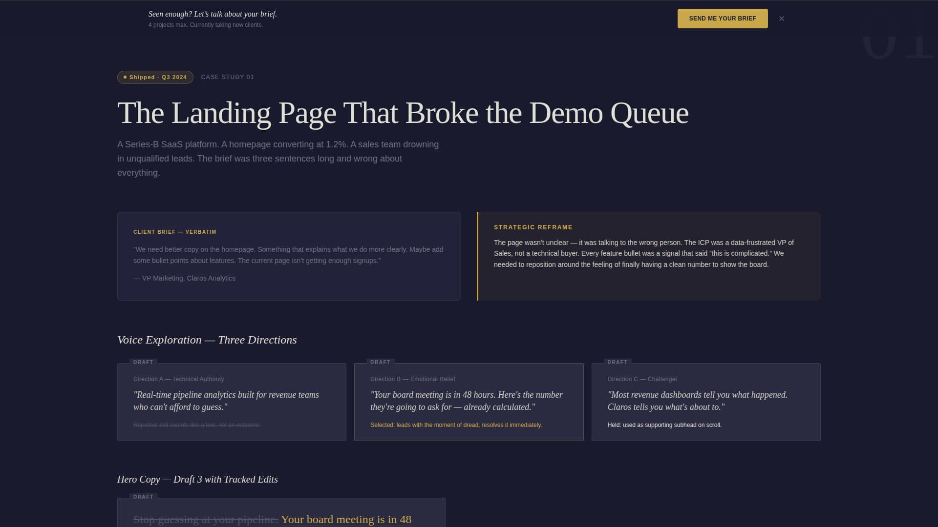 Copywriter Portfolio Specialist Portfolio Website Template