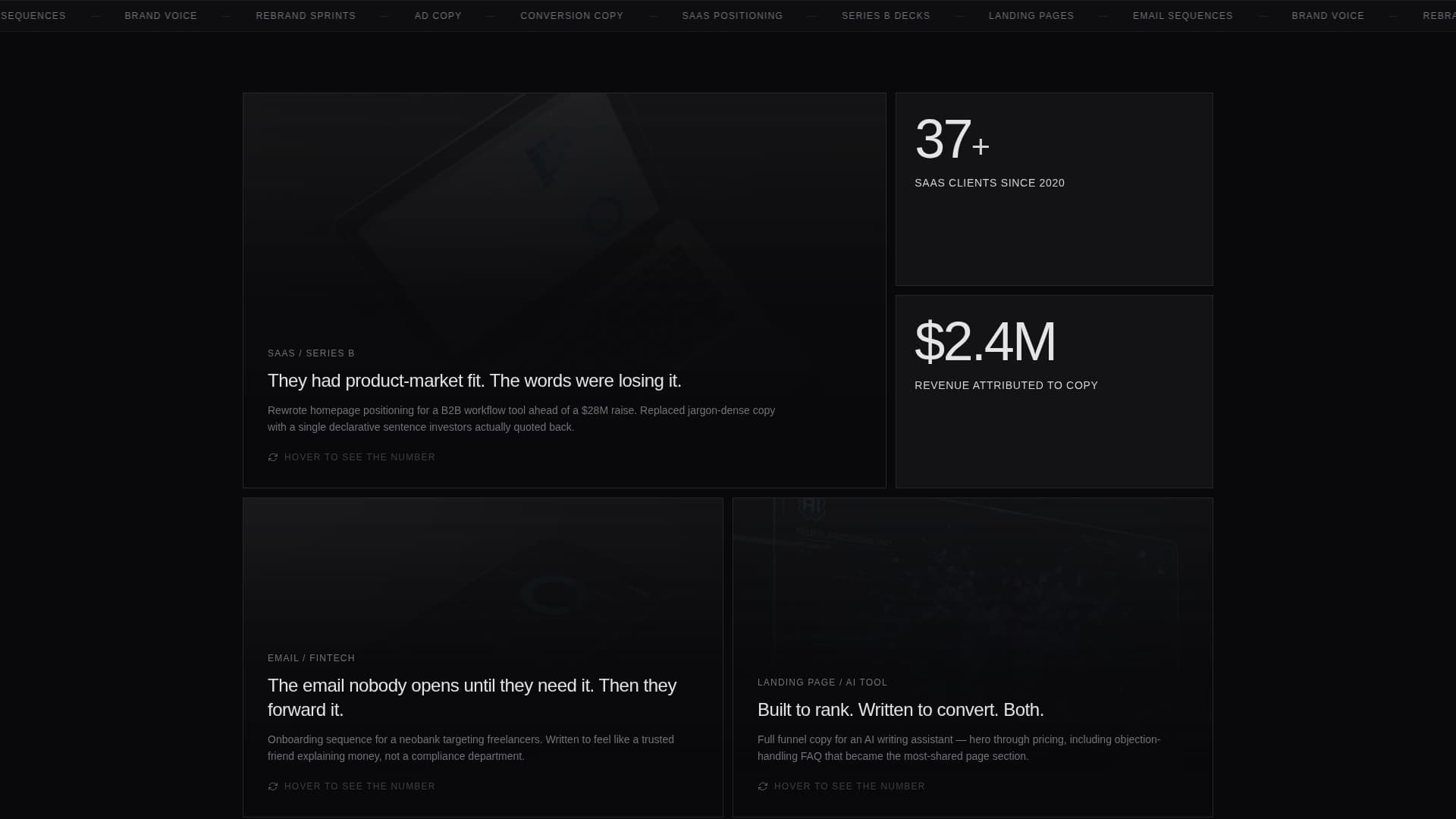 Copywriter Portfolio Specialist Professional Website Template