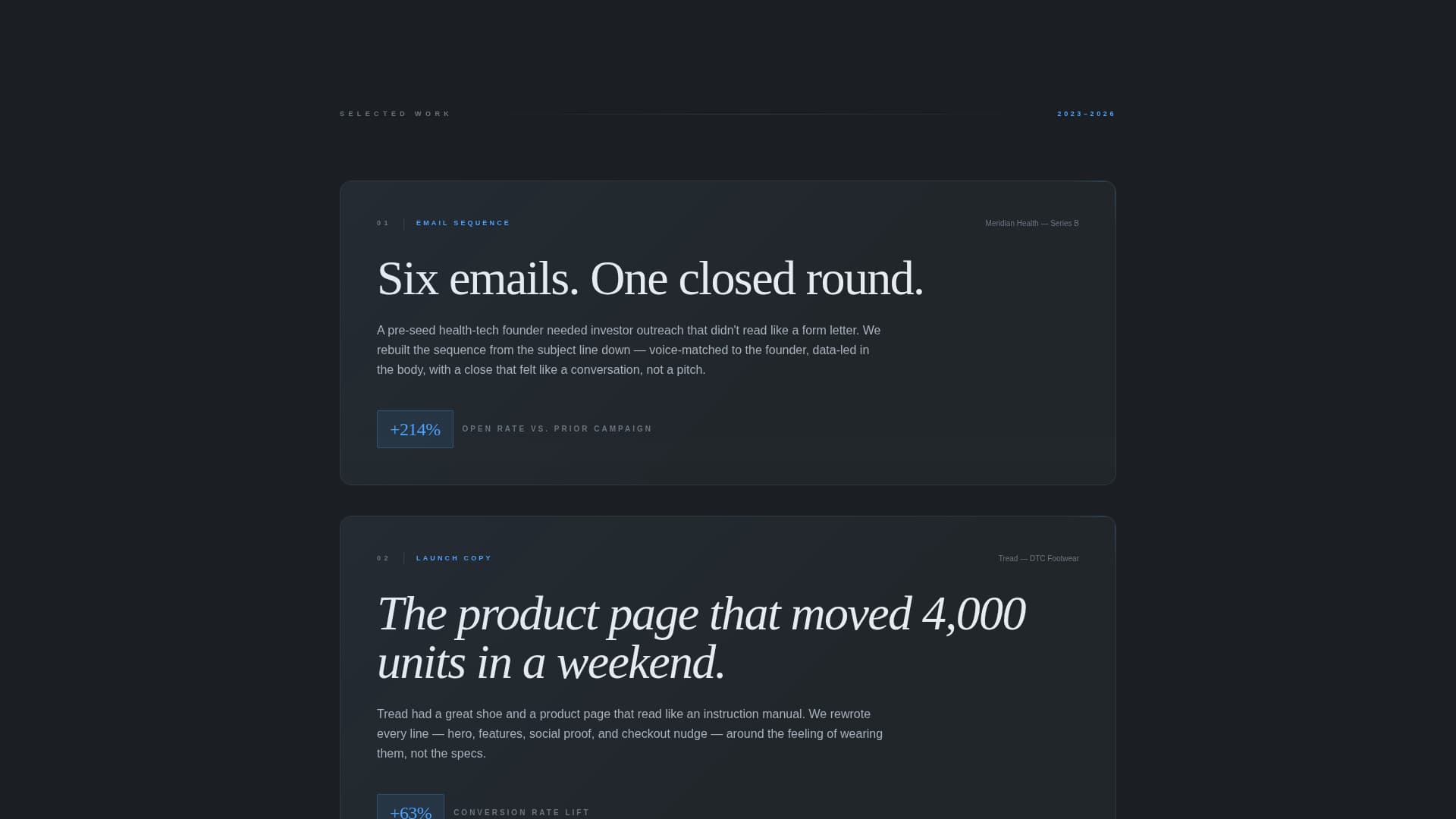Copywriter Portfolio Portfolio Website Template