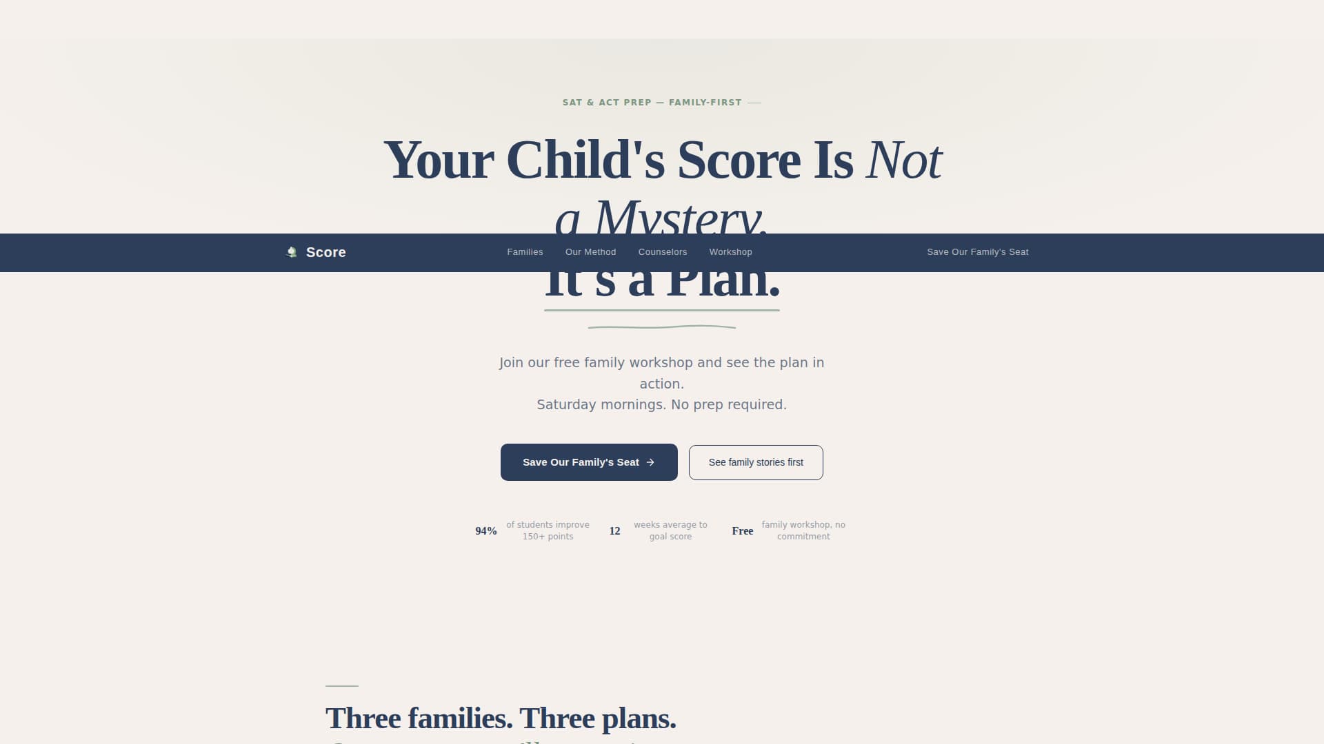 Score - Trusted SAT/ACT Landing Page Template