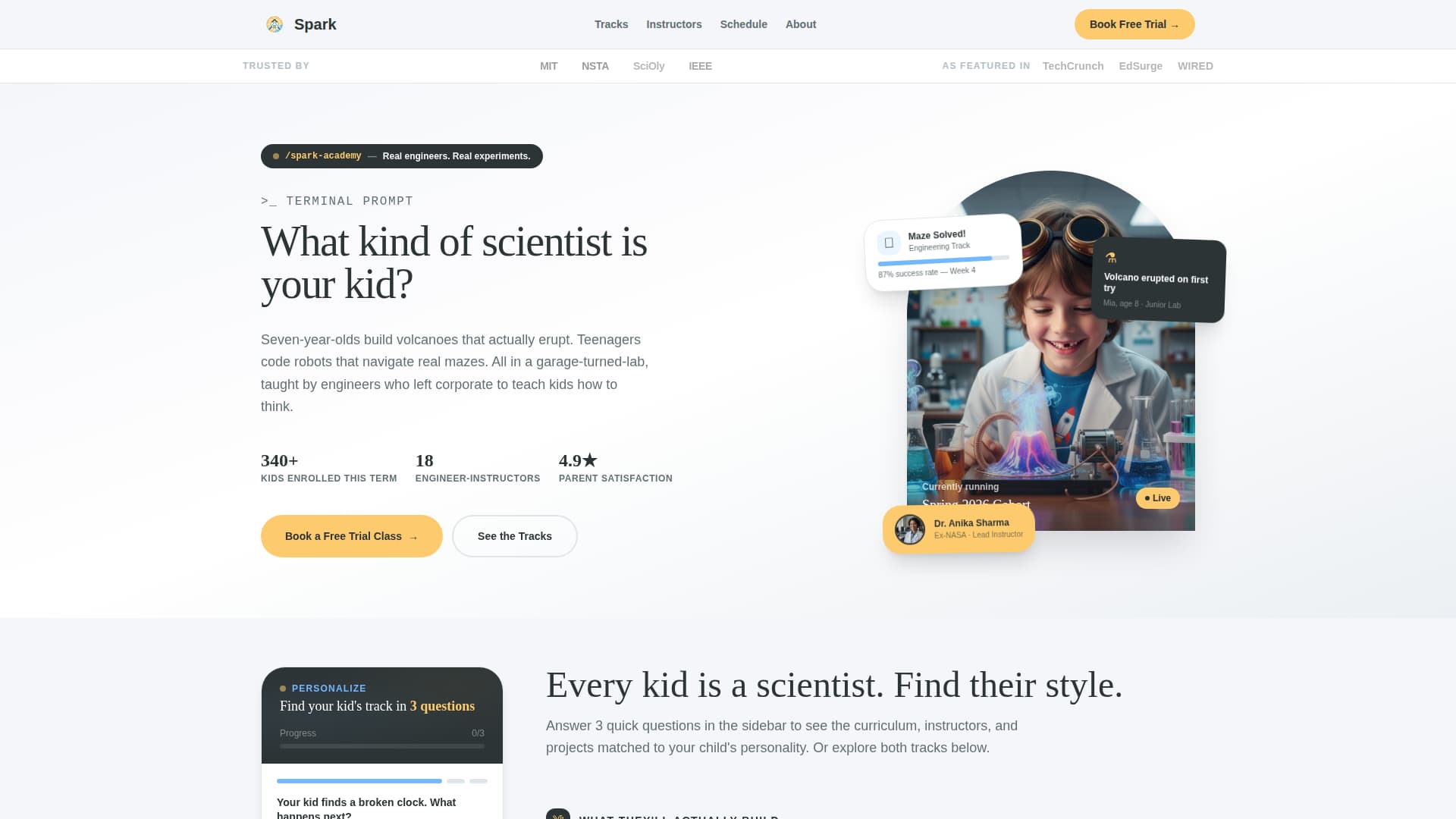 School (K-12) Specialist Booking Website Template