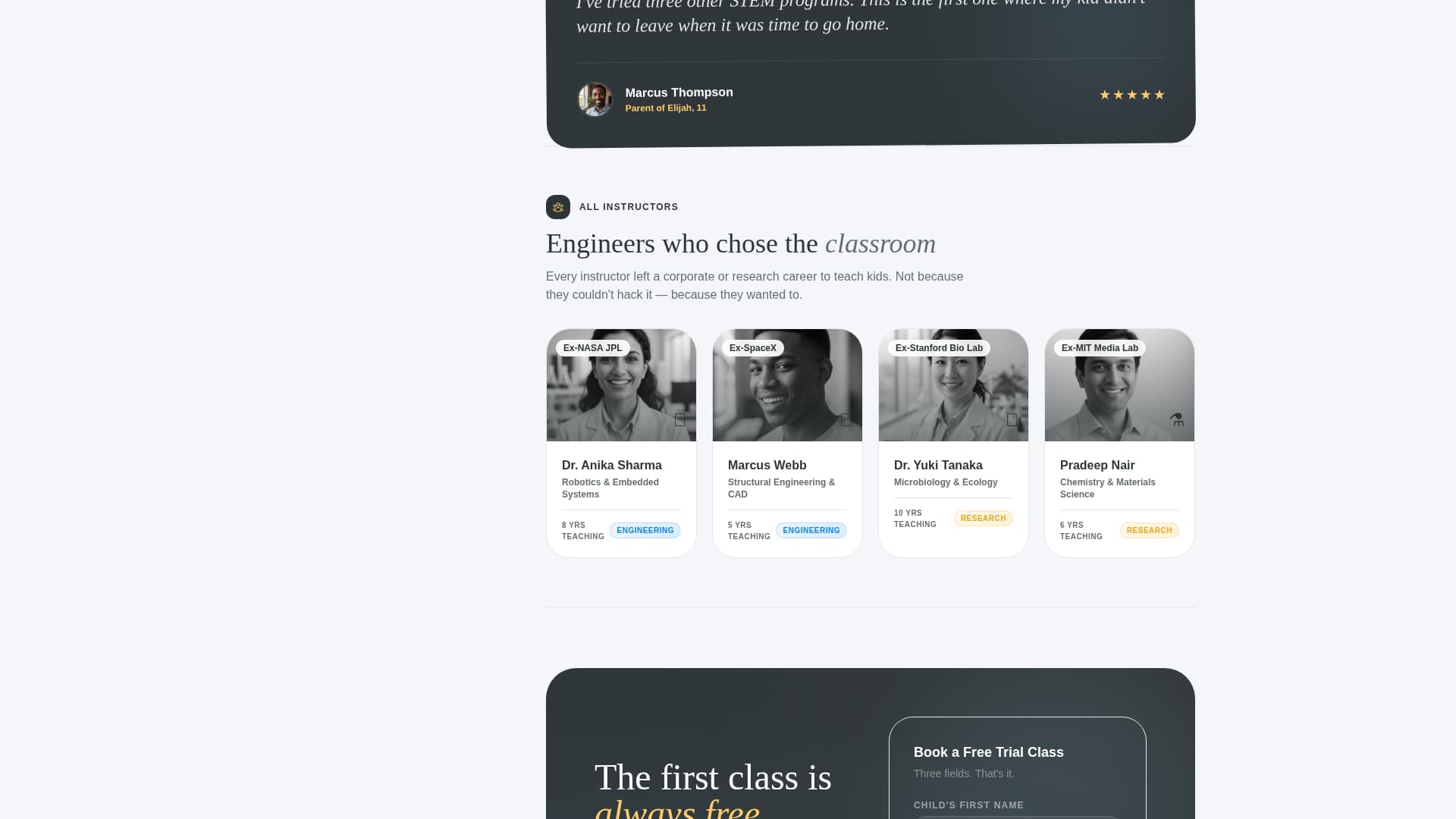 School (K-12) Specialist Booking Website Template