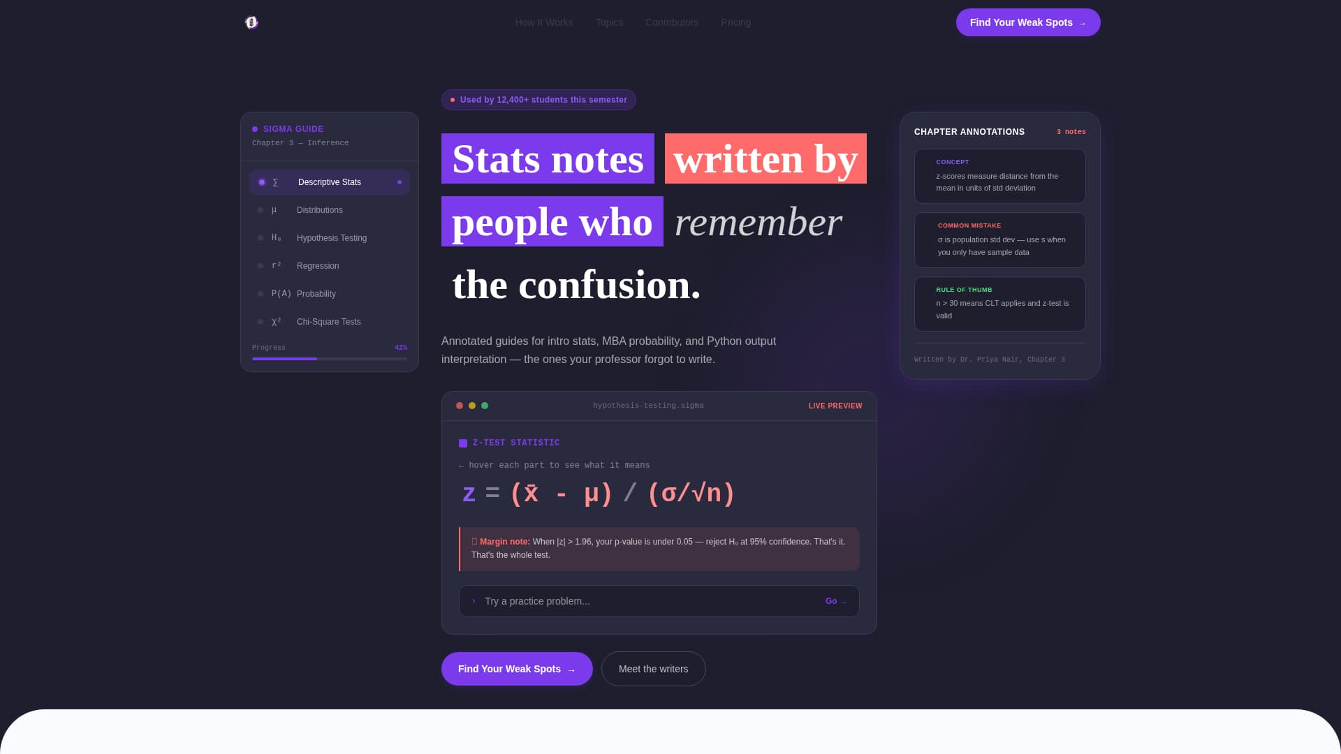 Sigma - Brilliant Statistics Landing Page Template