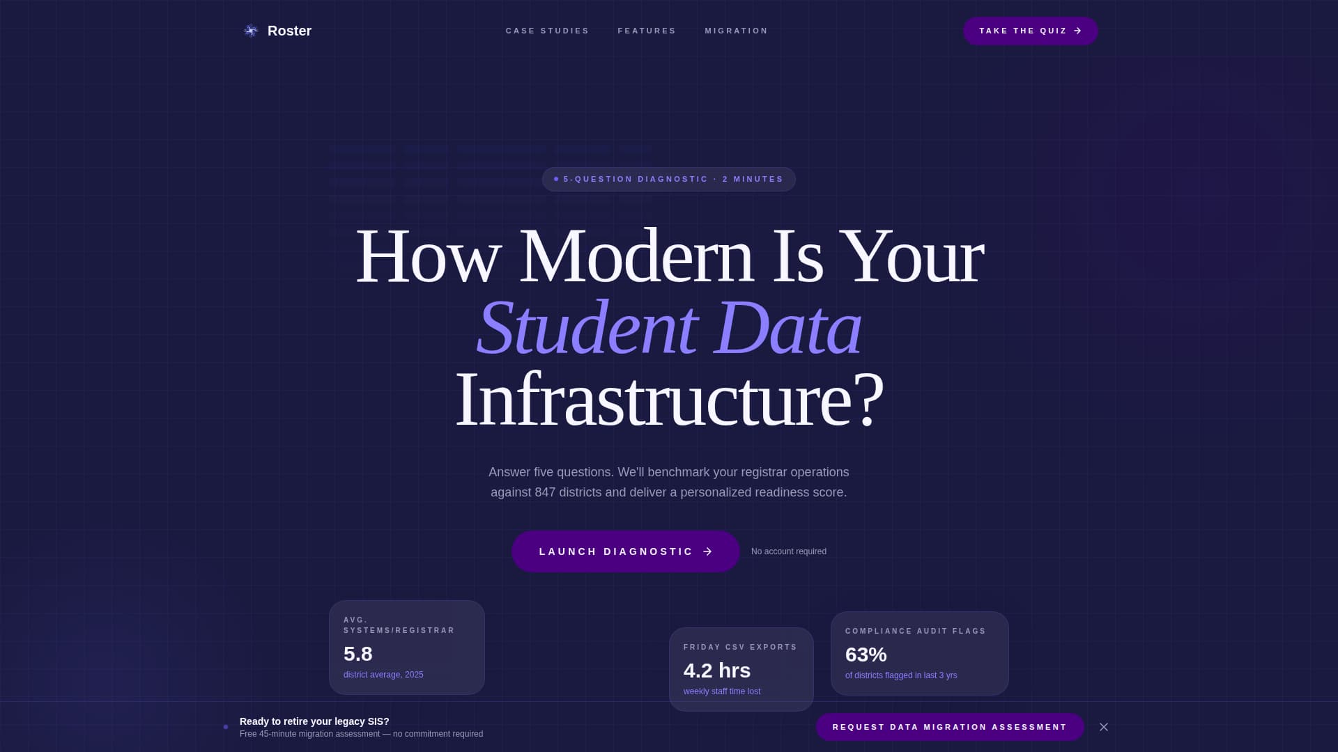 Roster - Authoritative Edtech Landing Page Template