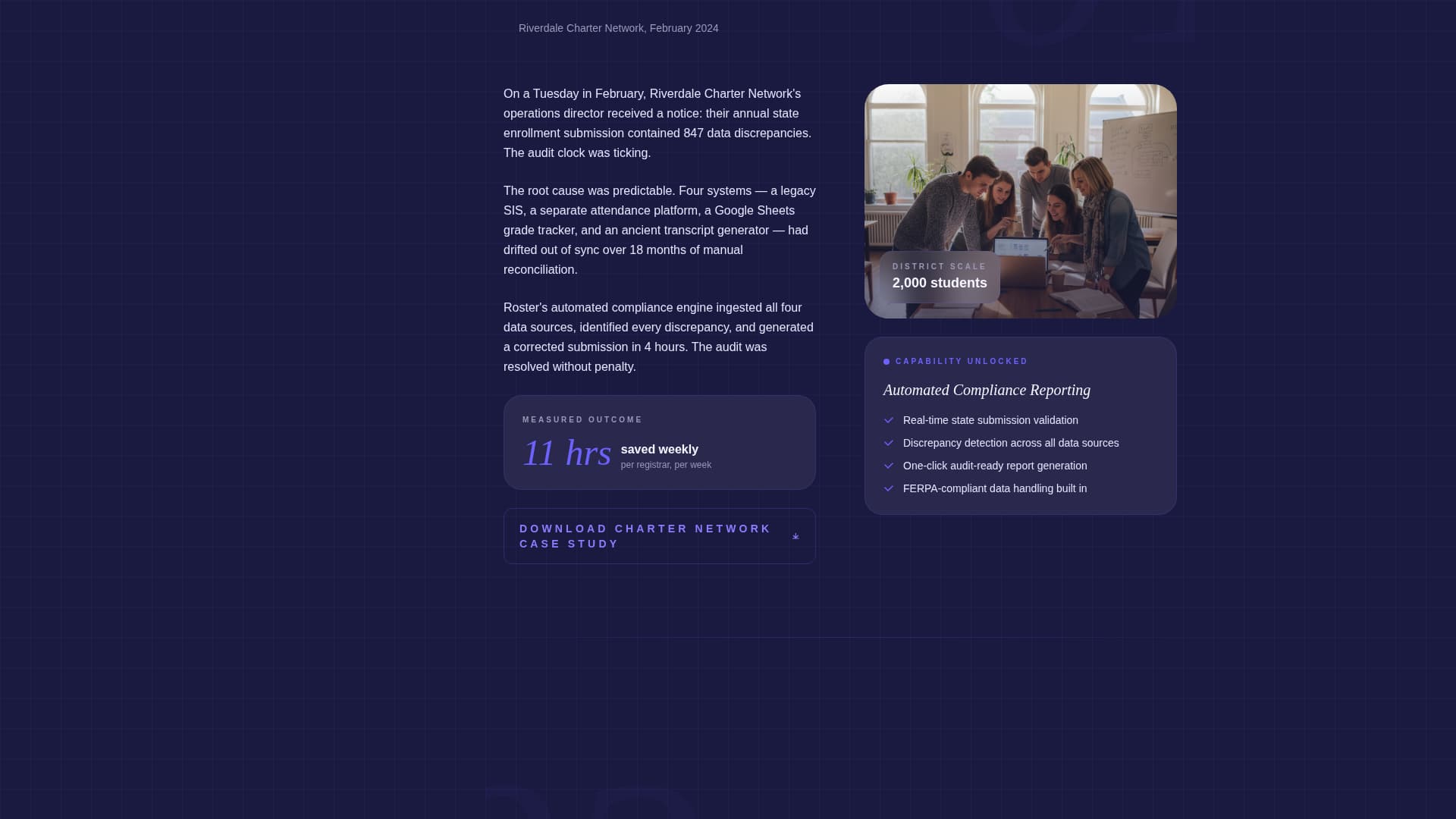 Roster - Authoritative Edtech Landing Page Template