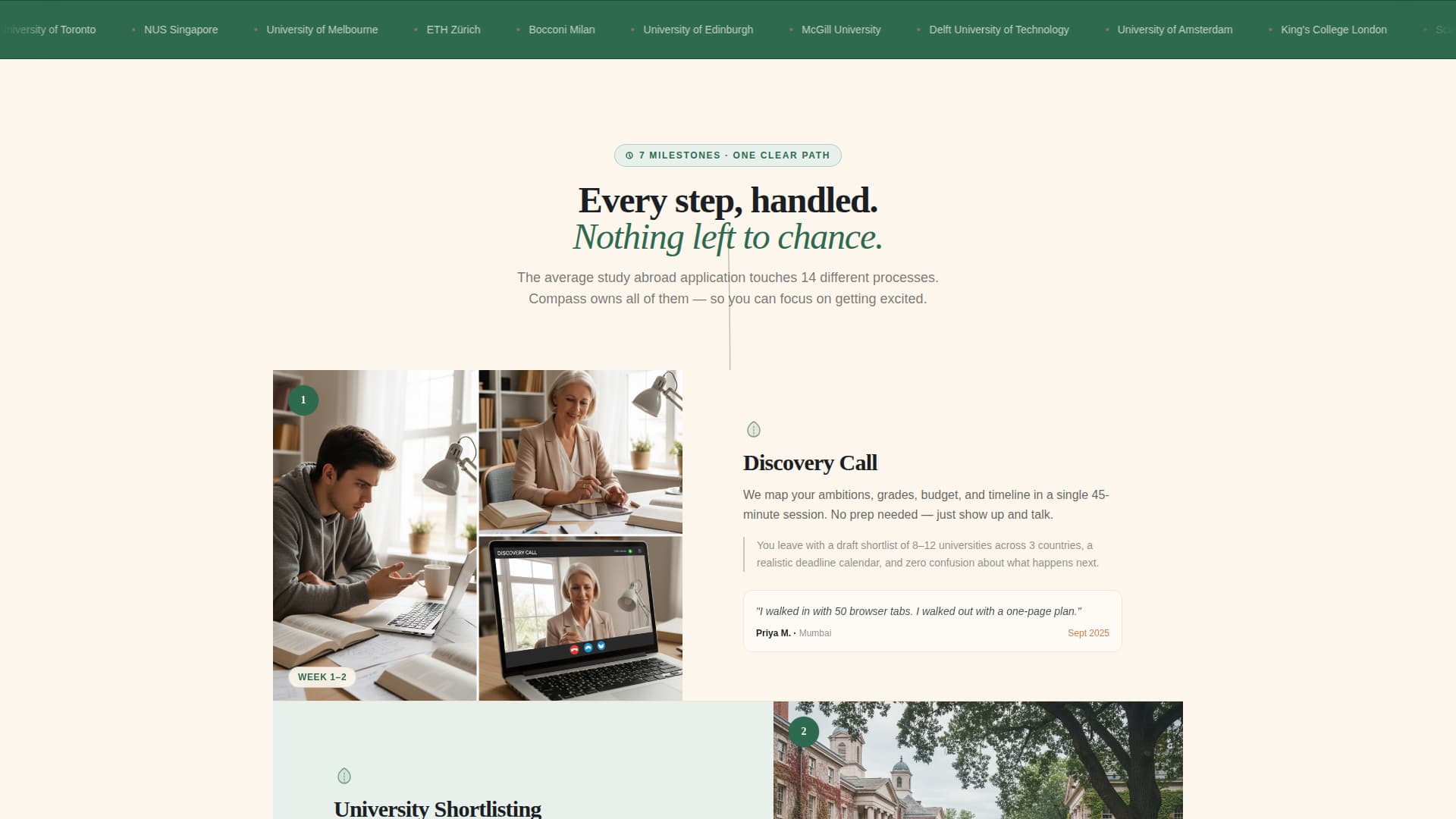 Compass - Guided Studyabroad Landing Page Template