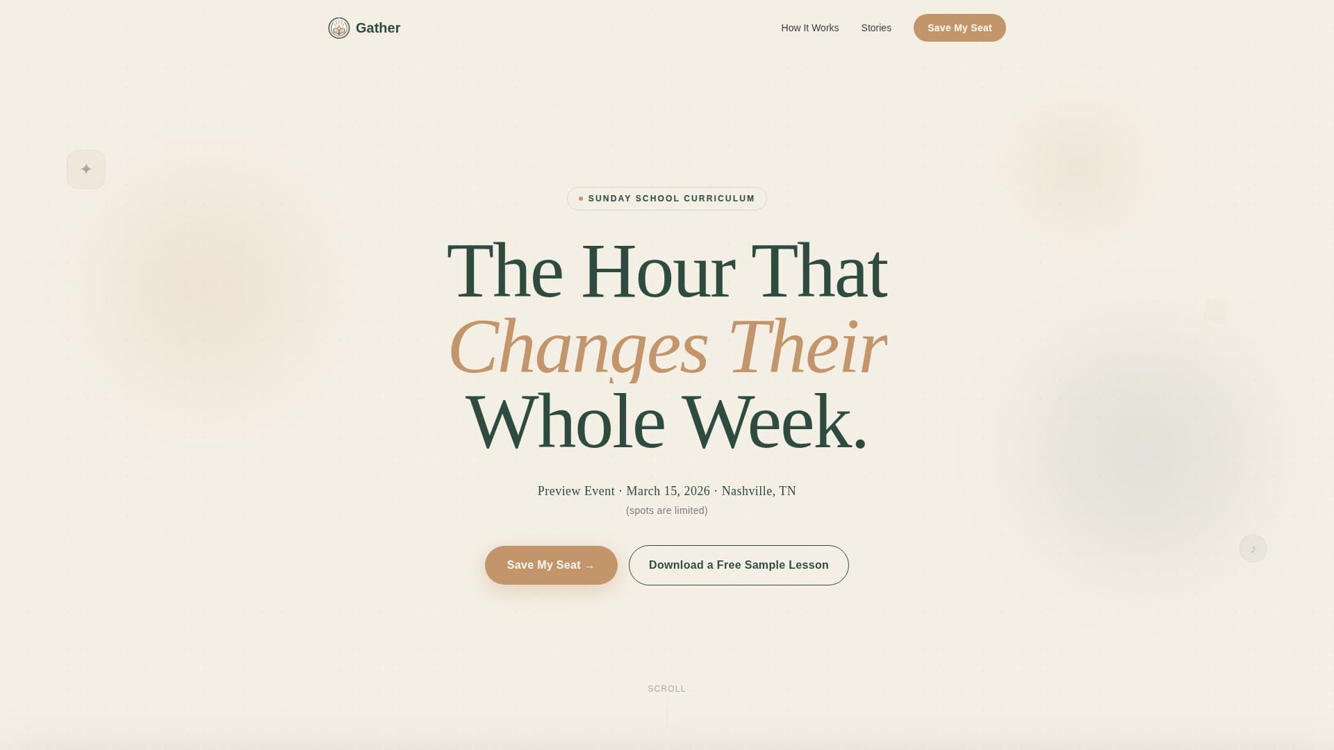 Gather - Transformative Sundayschool Landing Page Template