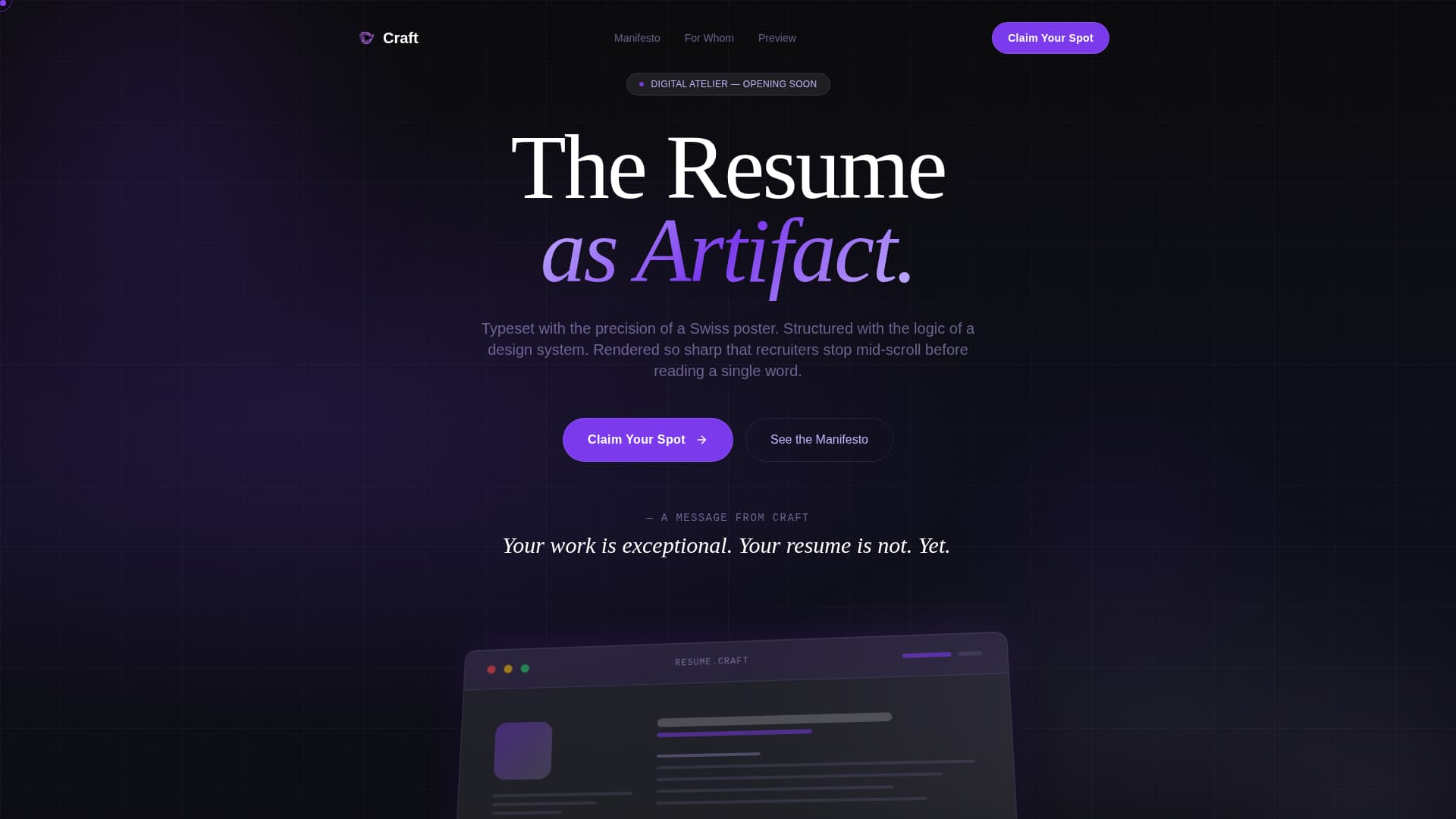 Resume & CV Pre-Launch Website Template