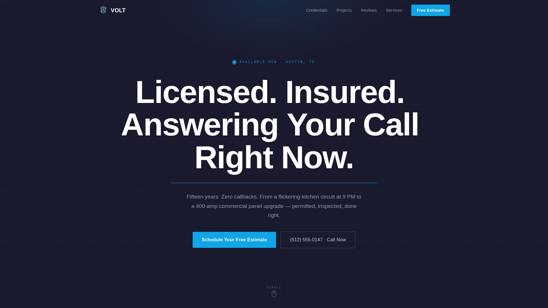 Volt - Trusted Electrician Landing Page Template