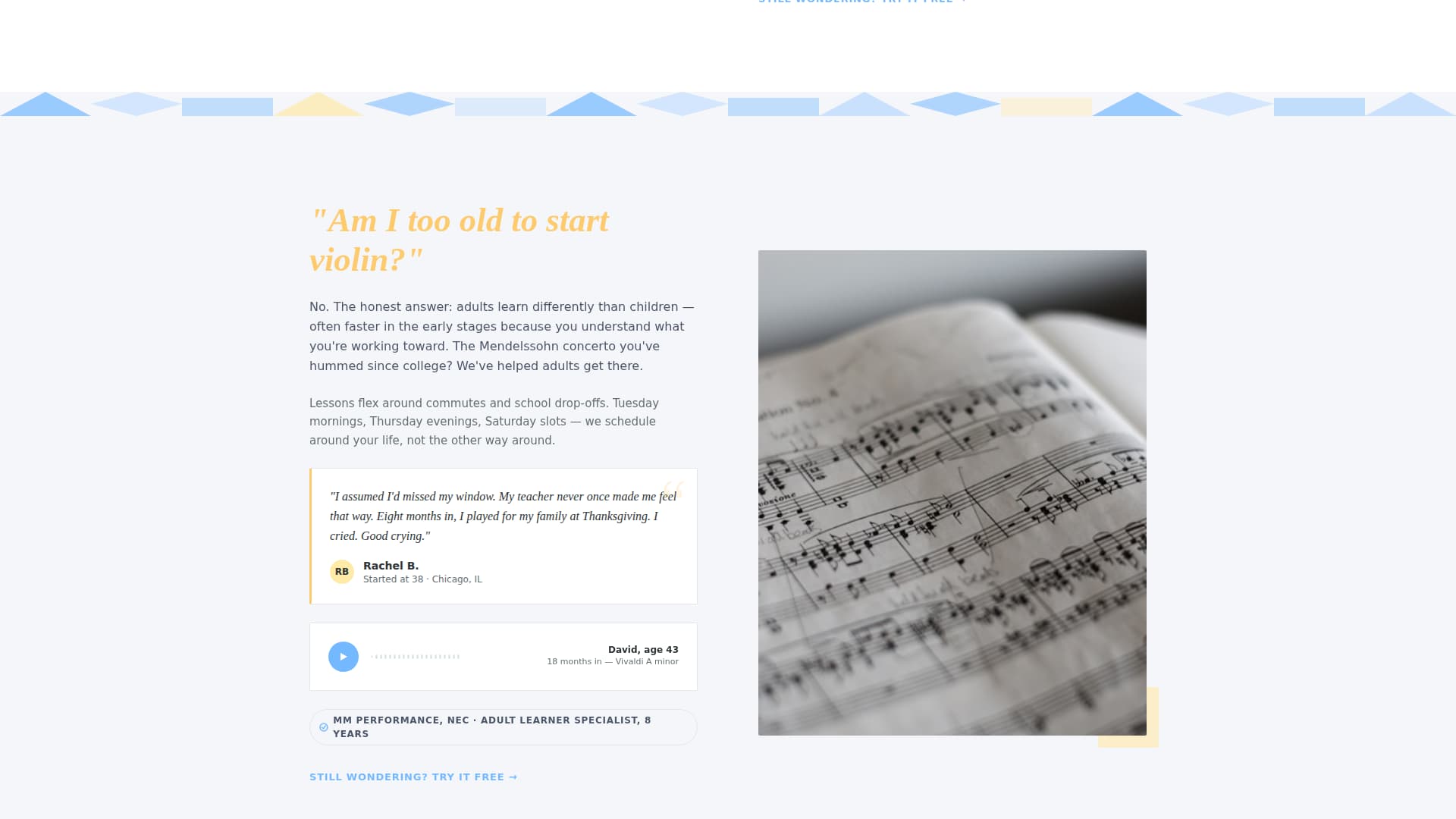 Music & Performing Arts School Specialist Booking Website Template