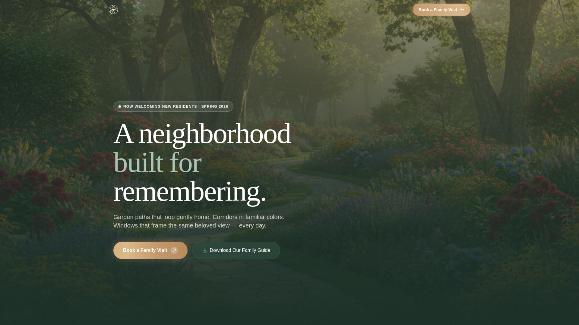 Haven - Trusted Memorycare Landing Page Template