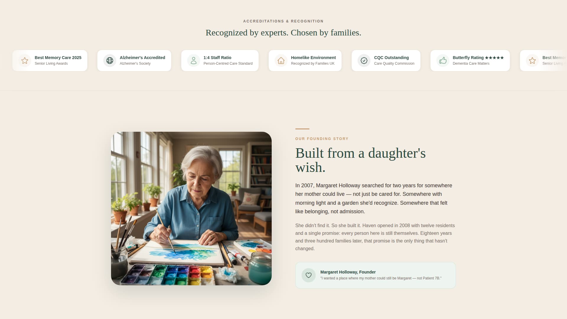 Haven - Trusted Memorycare Landing Page Template