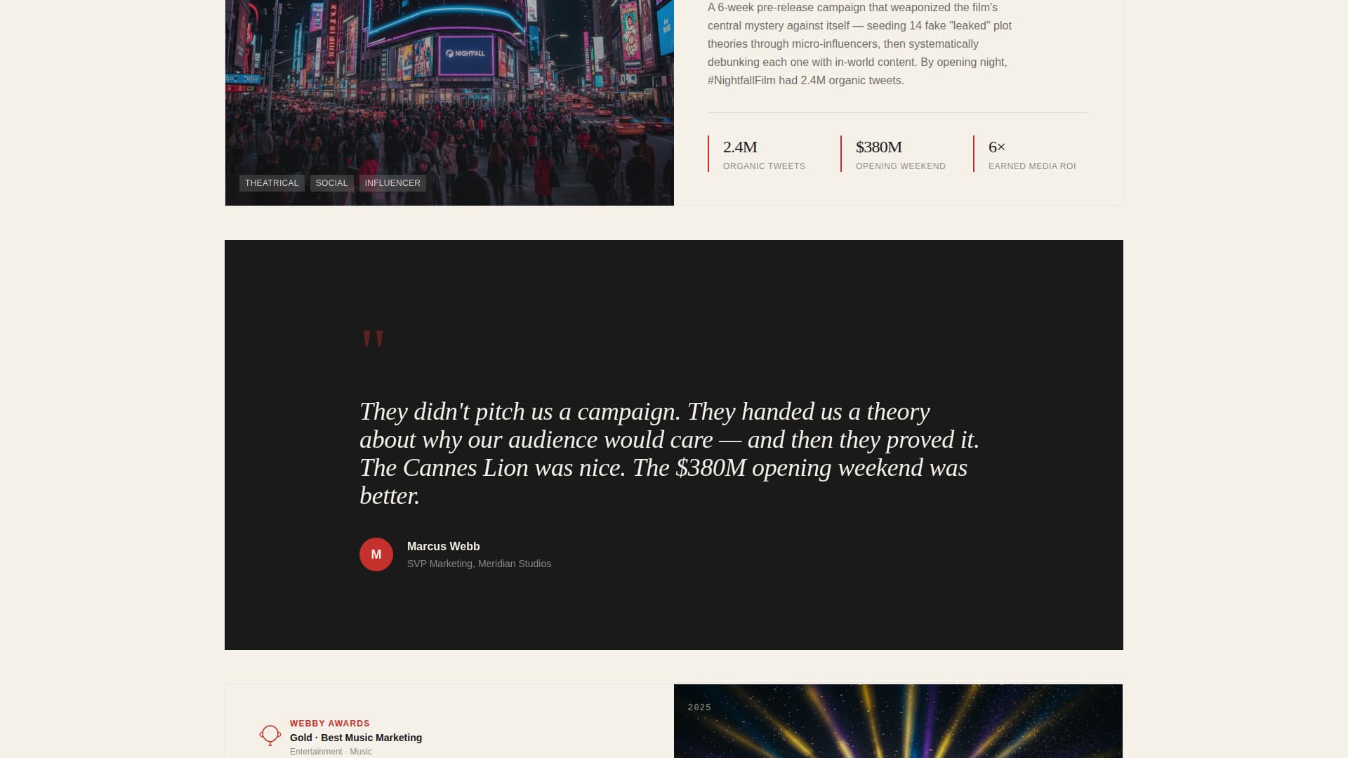 Premiere - Awardwinning Entertainment Landing Page Template