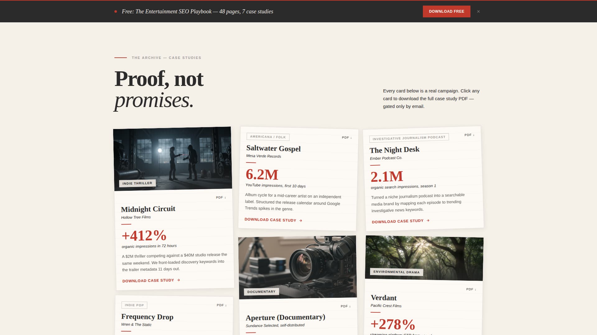 Spotlight - Powerful Entertainment SEO Landing Page Template