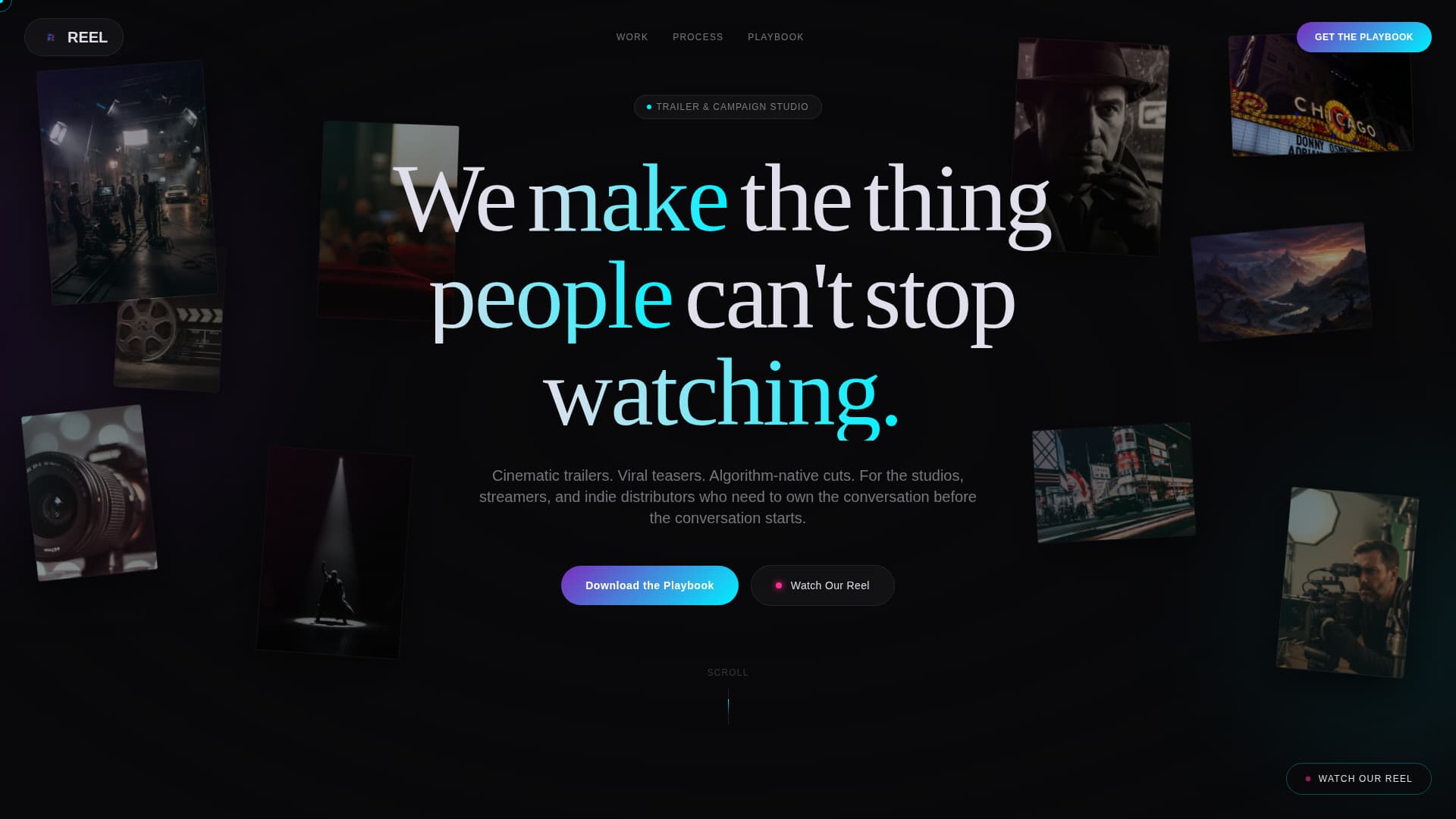 Reel - Cinematic Entertainment Landing Page Template