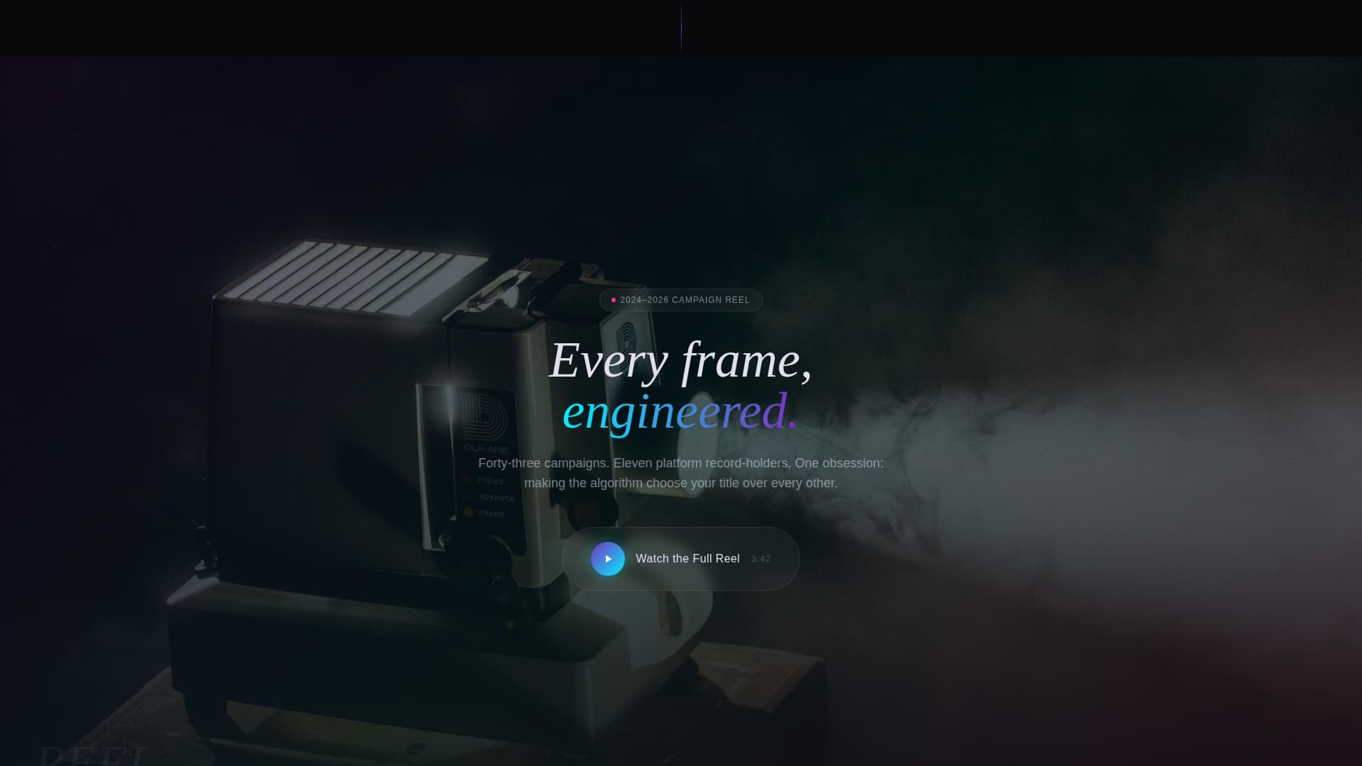 Reel - Cinematic Entertainment Landing Page Template